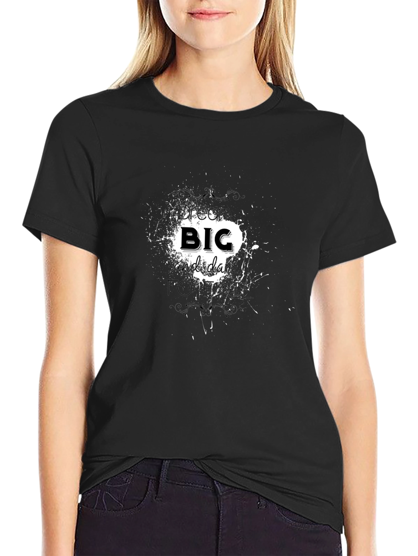 Bold Graphic Print Mens Black T-Shirt