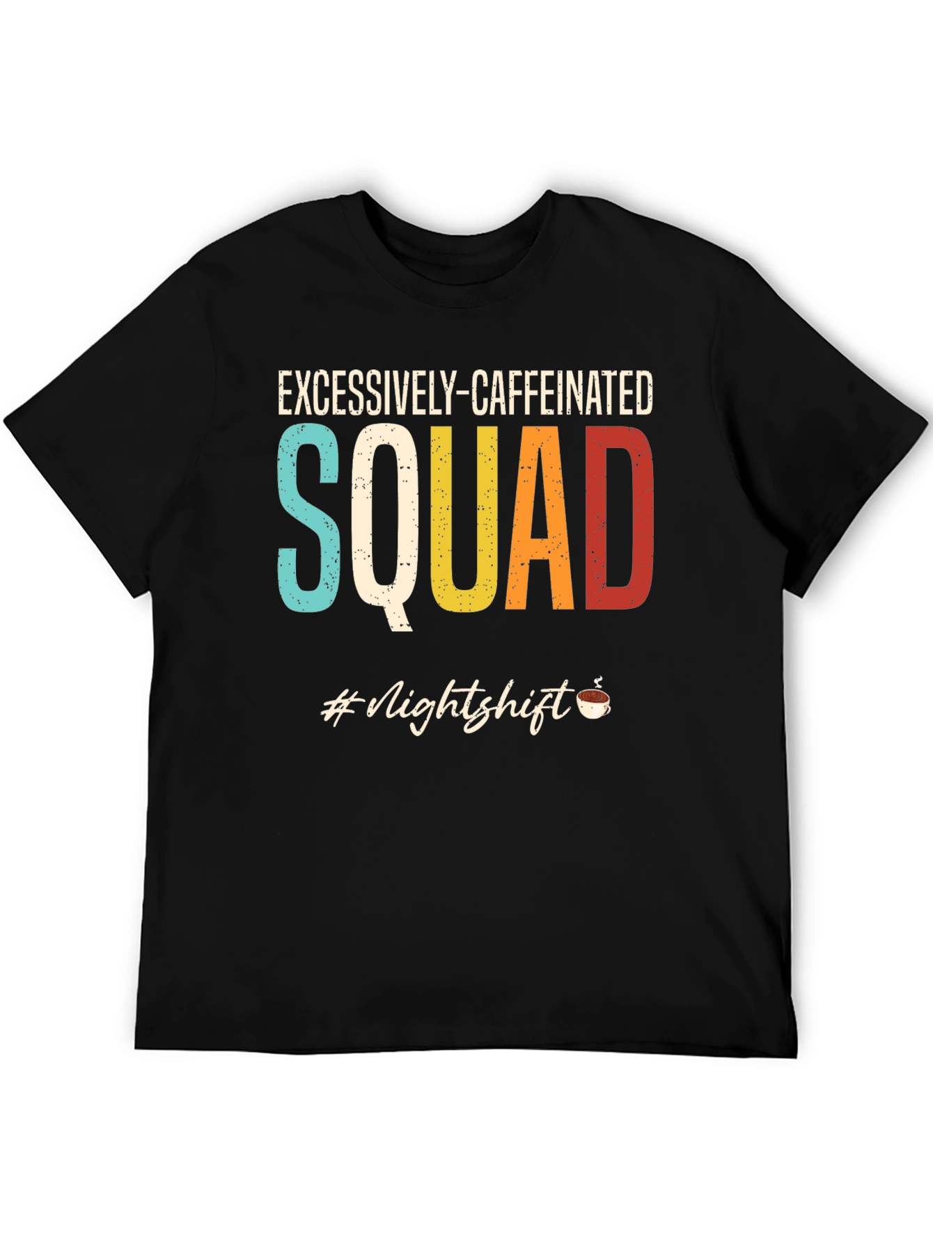 Excessively-Caffeinated Squad Black Graphic Tee