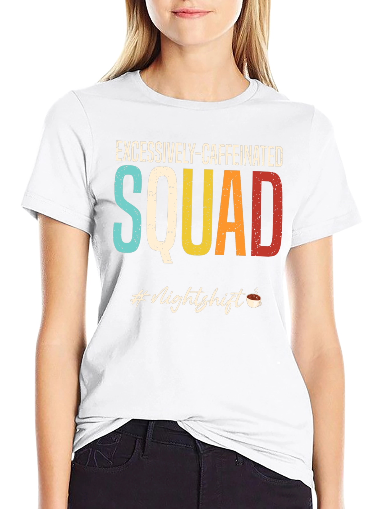 Excessively-Caffeinated Squad Black Graphic Tee