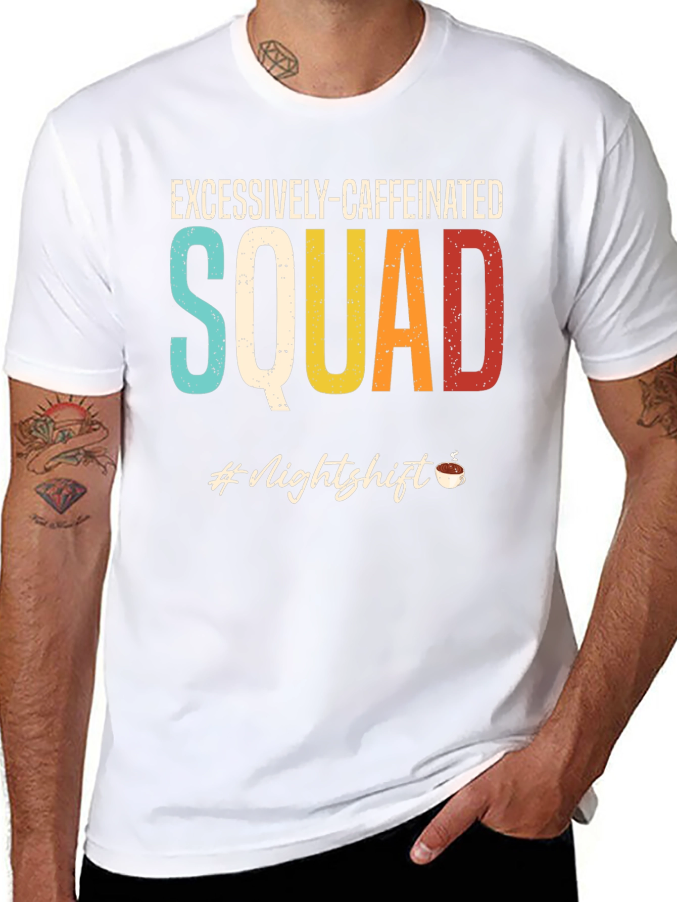 Excessively-Caffeinated Squad Black Graphic Tee