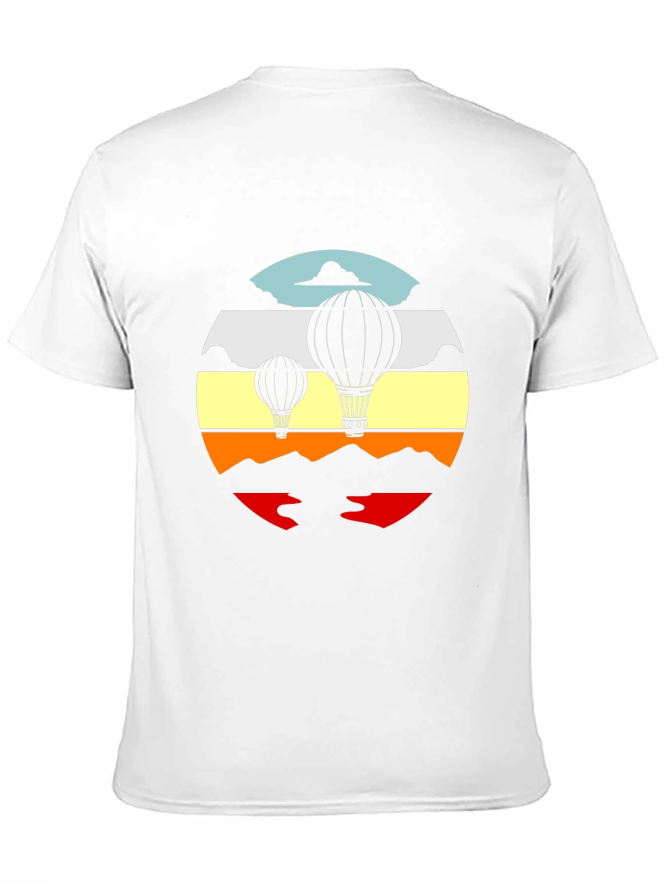 Retro Hot Air Balloon Graphic Tee - Black