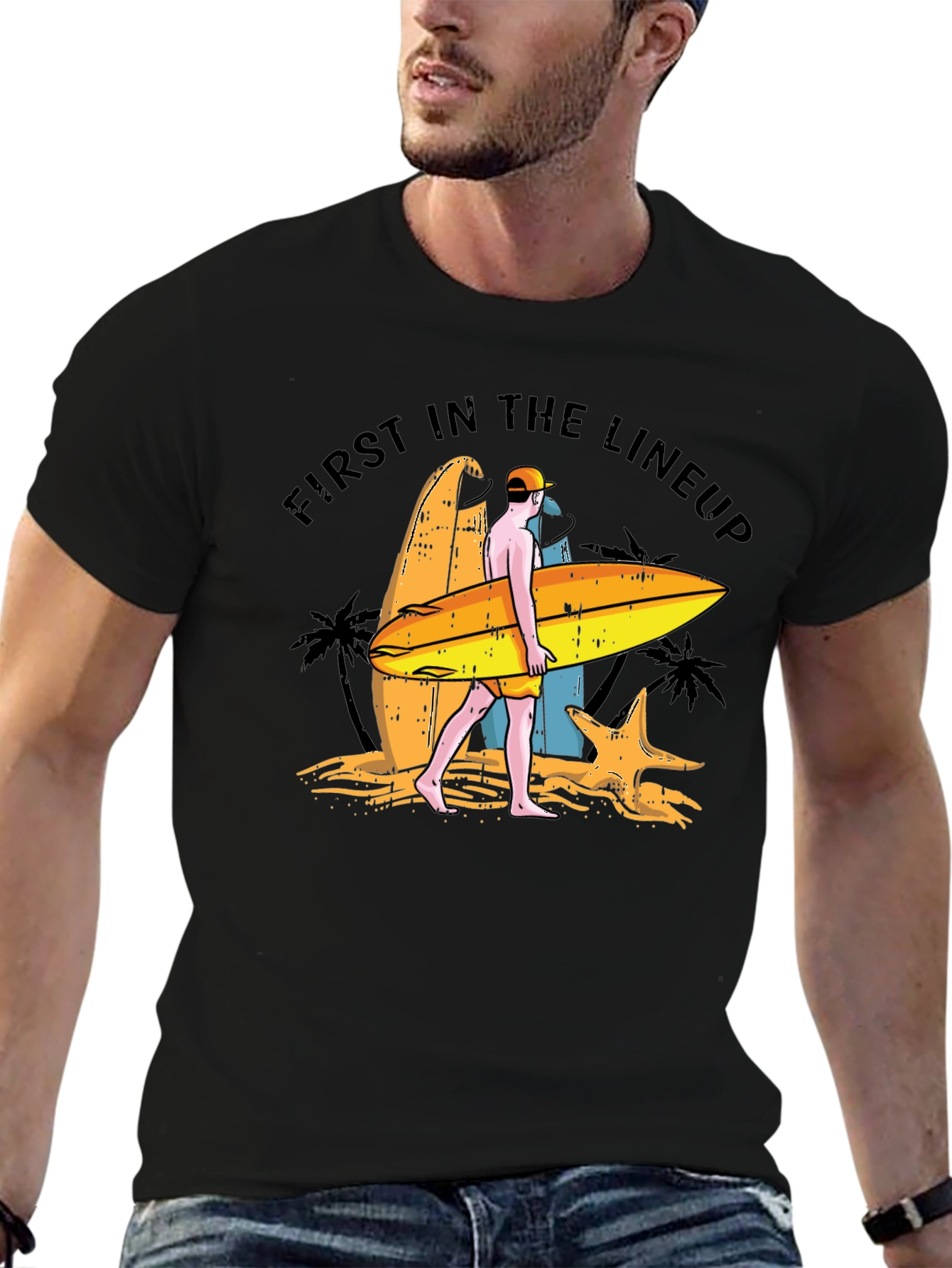 First in the Lineup Surfer T-Shirt