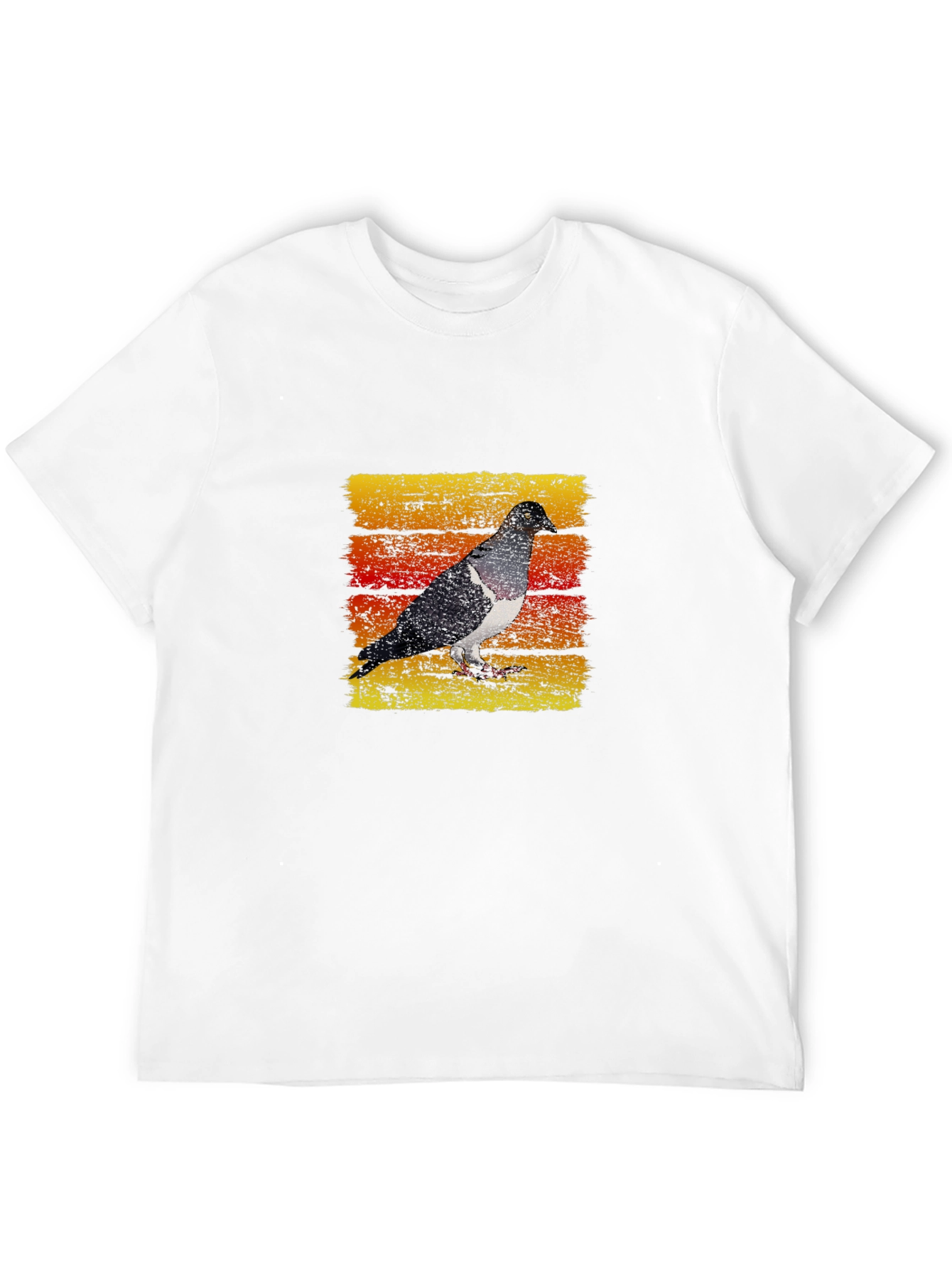 Retro Pigeon Graphic T-Shirt - Black