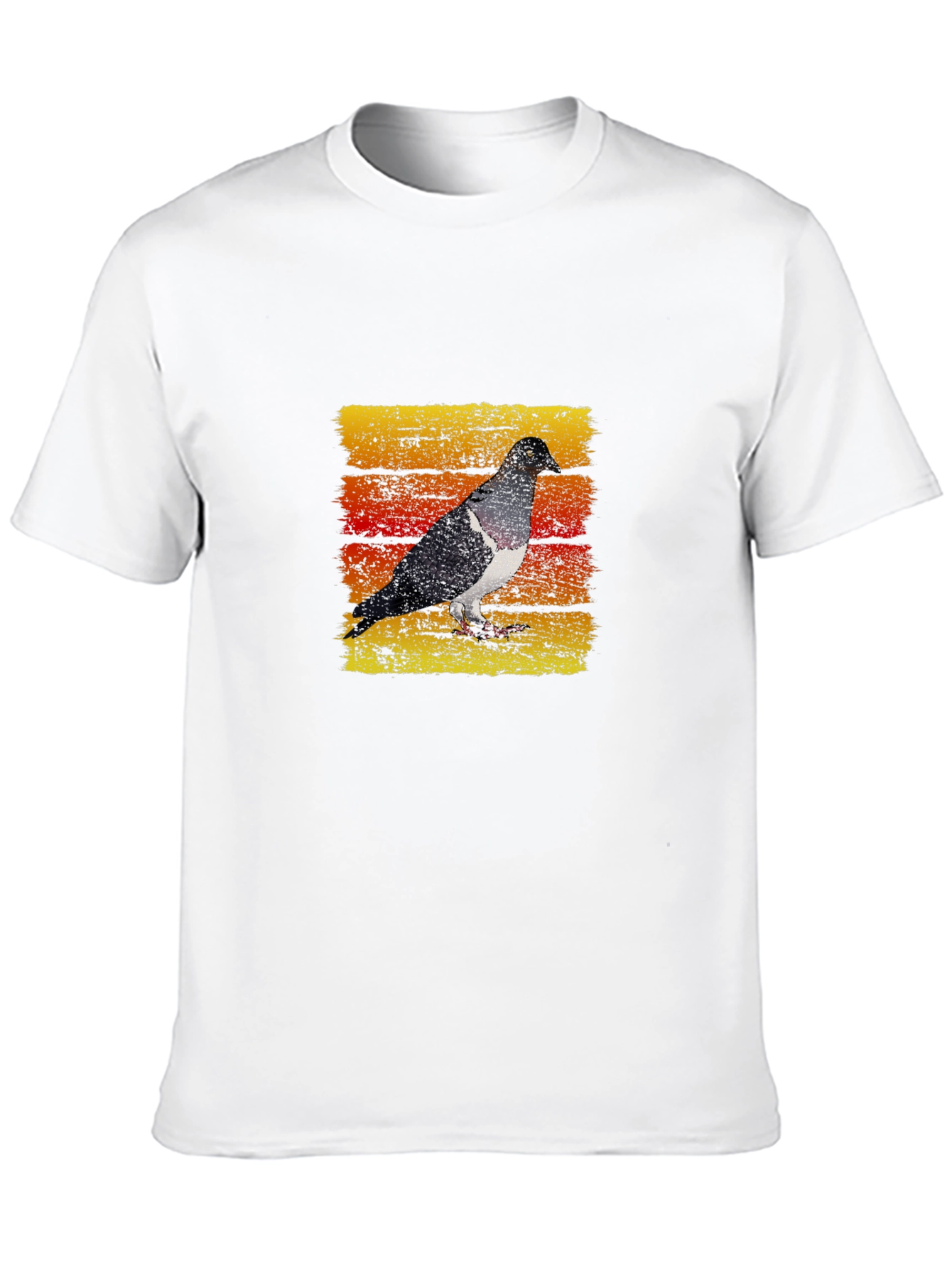 Retro Pigeon Graphic T-Shirt - Black