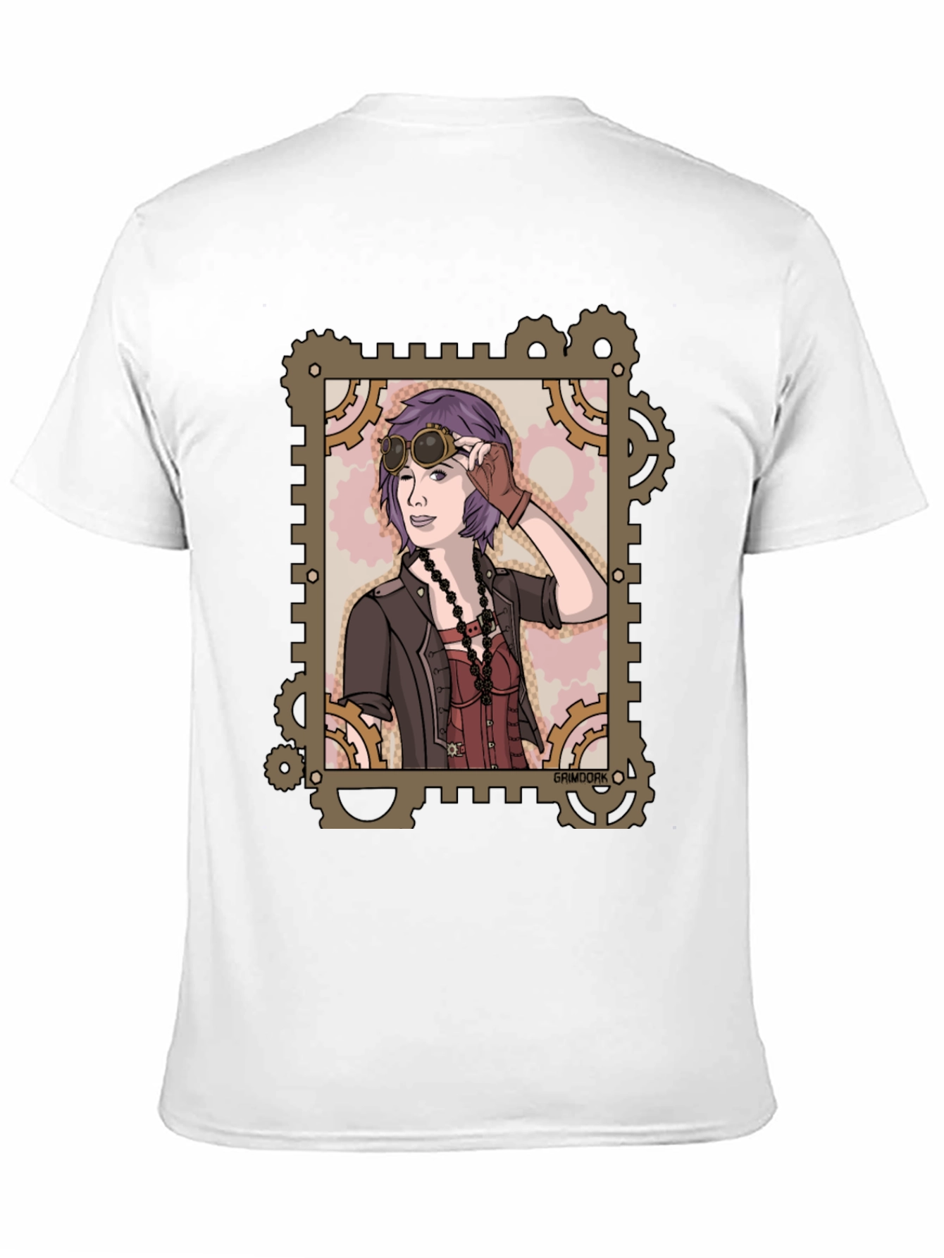 Steampunk Girl Graphic Tee - Gear Design