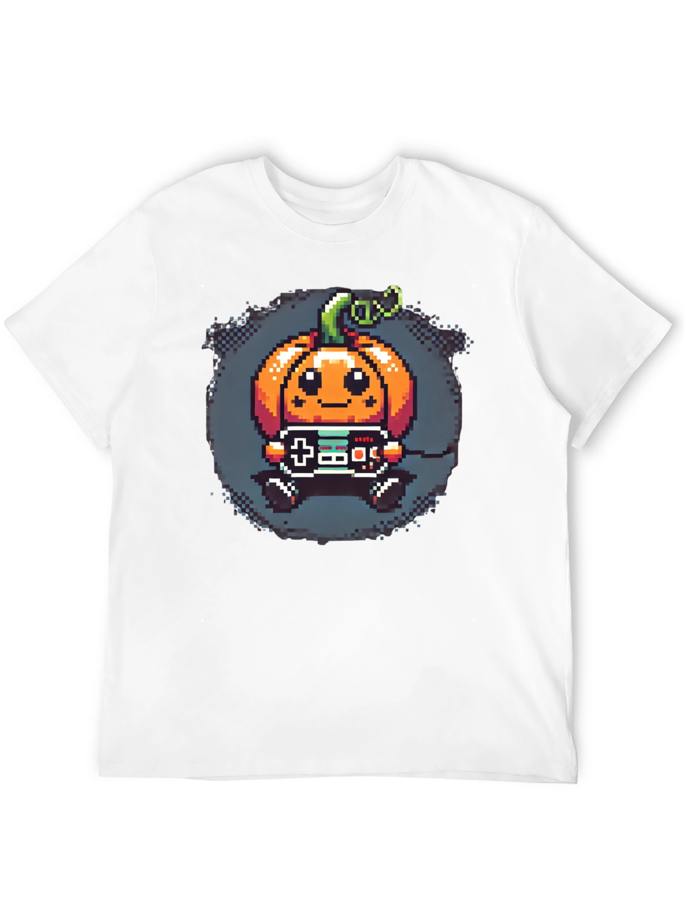 Pixel Pumpkin Gamer T-Shirt - Spooky Season Fun!