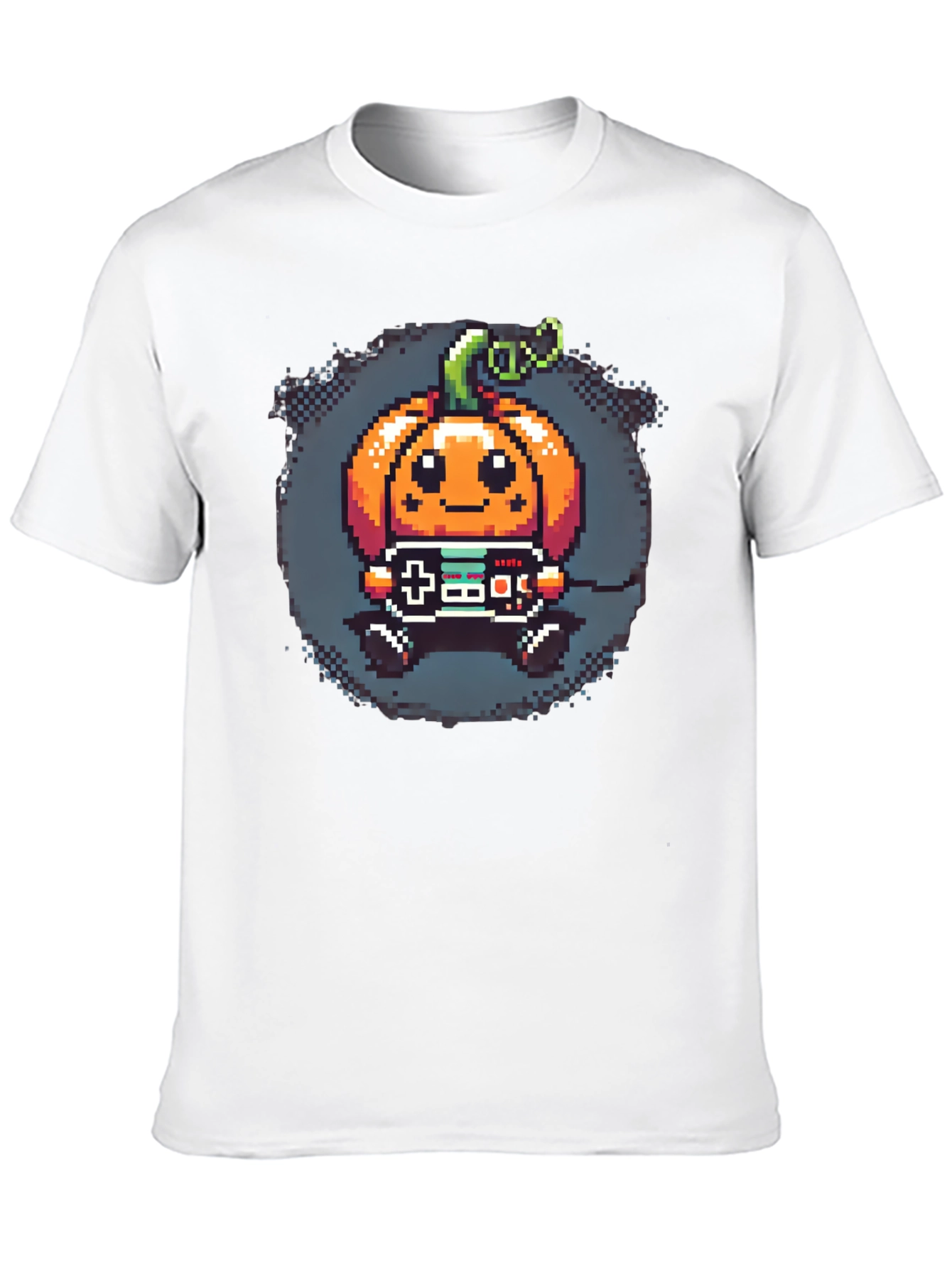 Pixel Pumpkin Gamer T-Shirt - Spooky Season Fun!