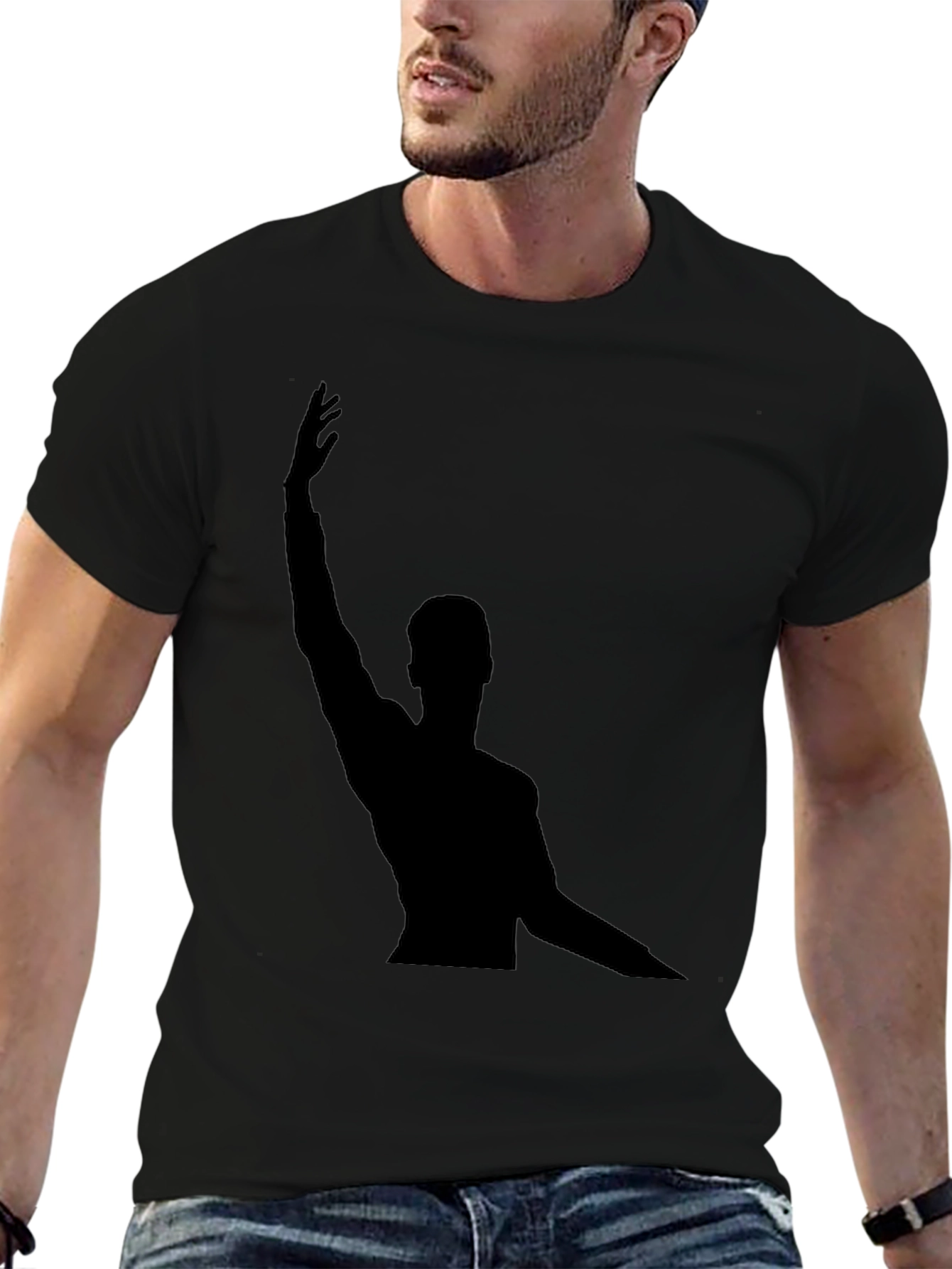 Silhouette Graphic Tee - Black Cotton Blend