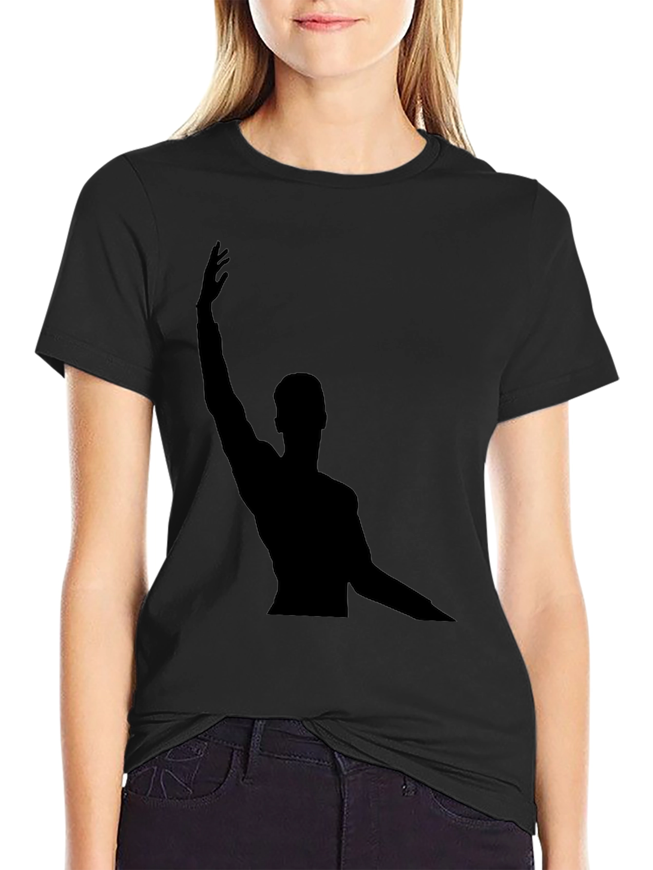 Silhouette Graphic Tee - Black Cotton Blend