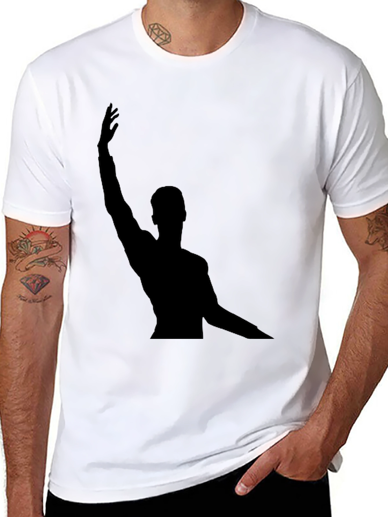 Silhouette Graphic Tee - Black Cotton Blend