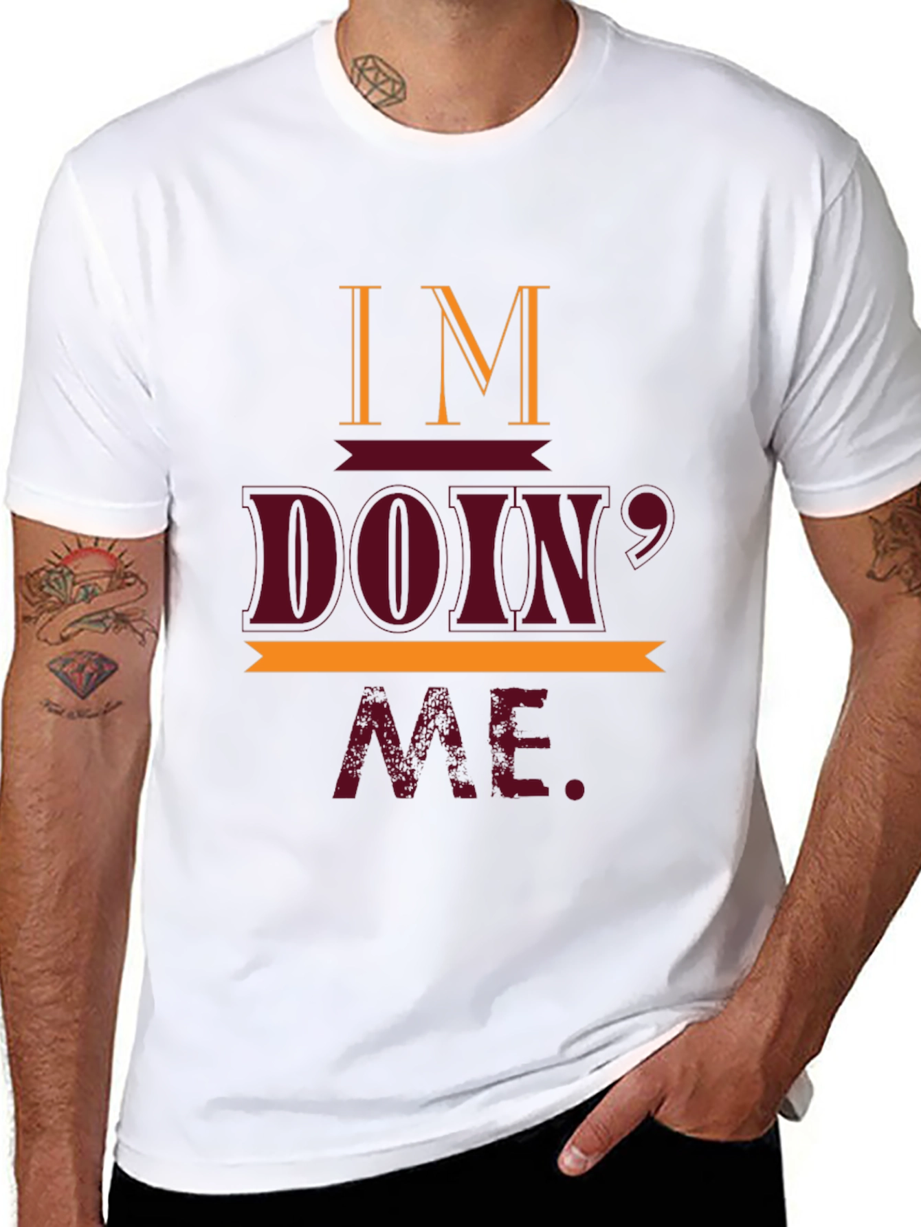 Im Doin Me T-Shirt Casual Crew Neck Tee
