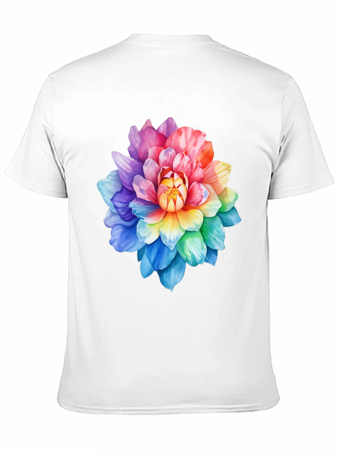 Rainbow Flower Graphic Tee - Soft Cotton Blend