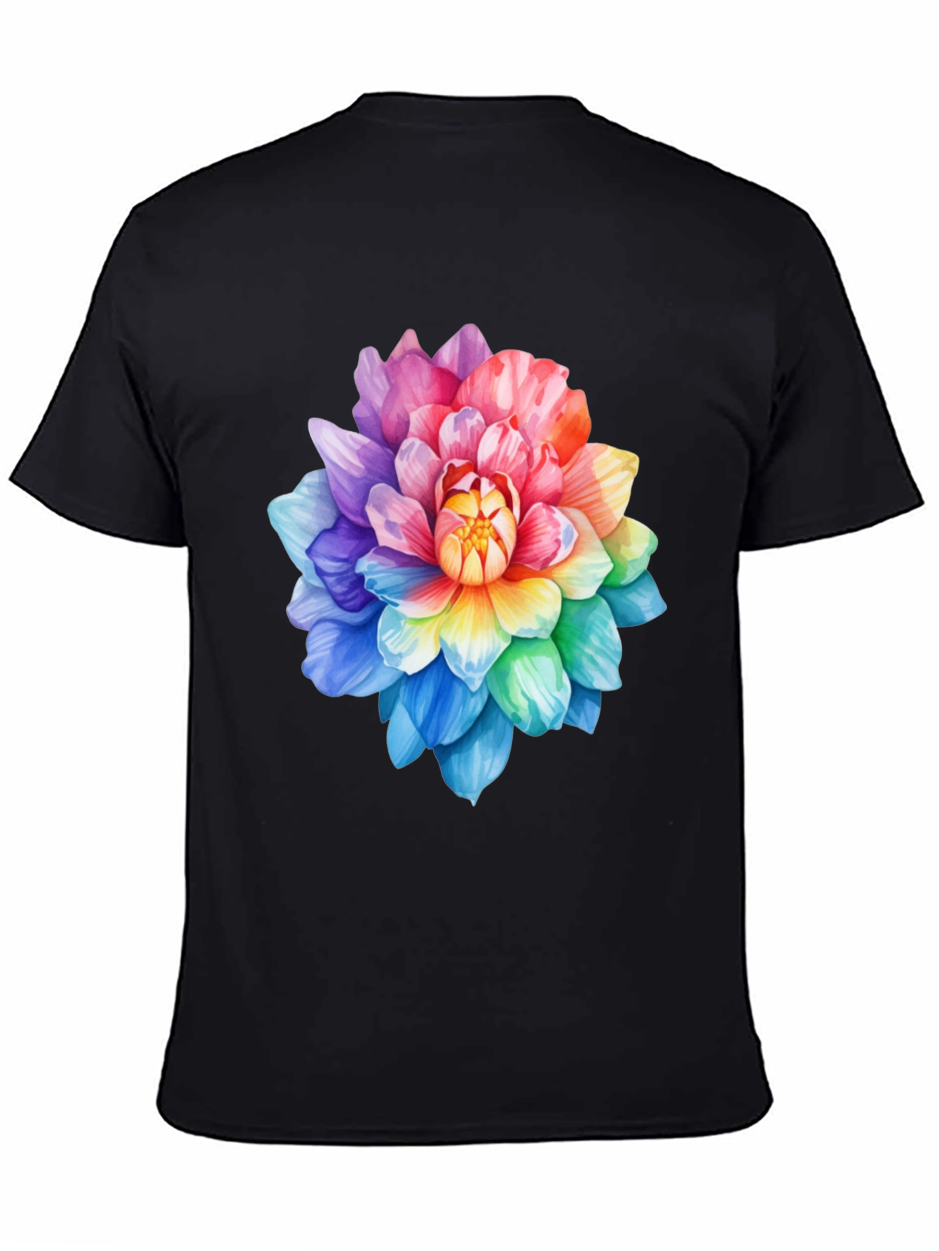 Rainbow Flower Graphic Tee - Soft Cotton Blend