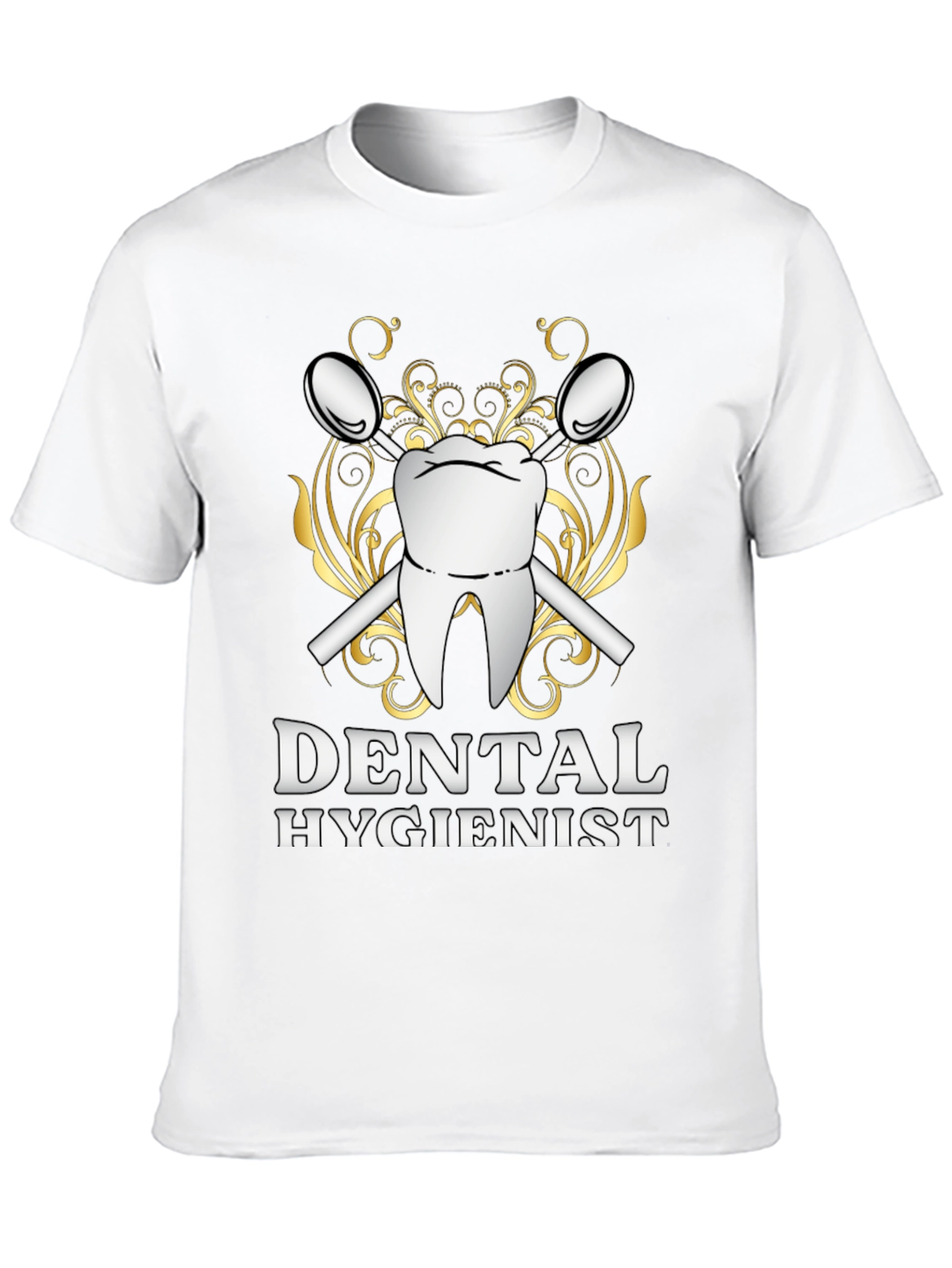 Dental Hygienist T-Shirt - Tooth & Mirror Design