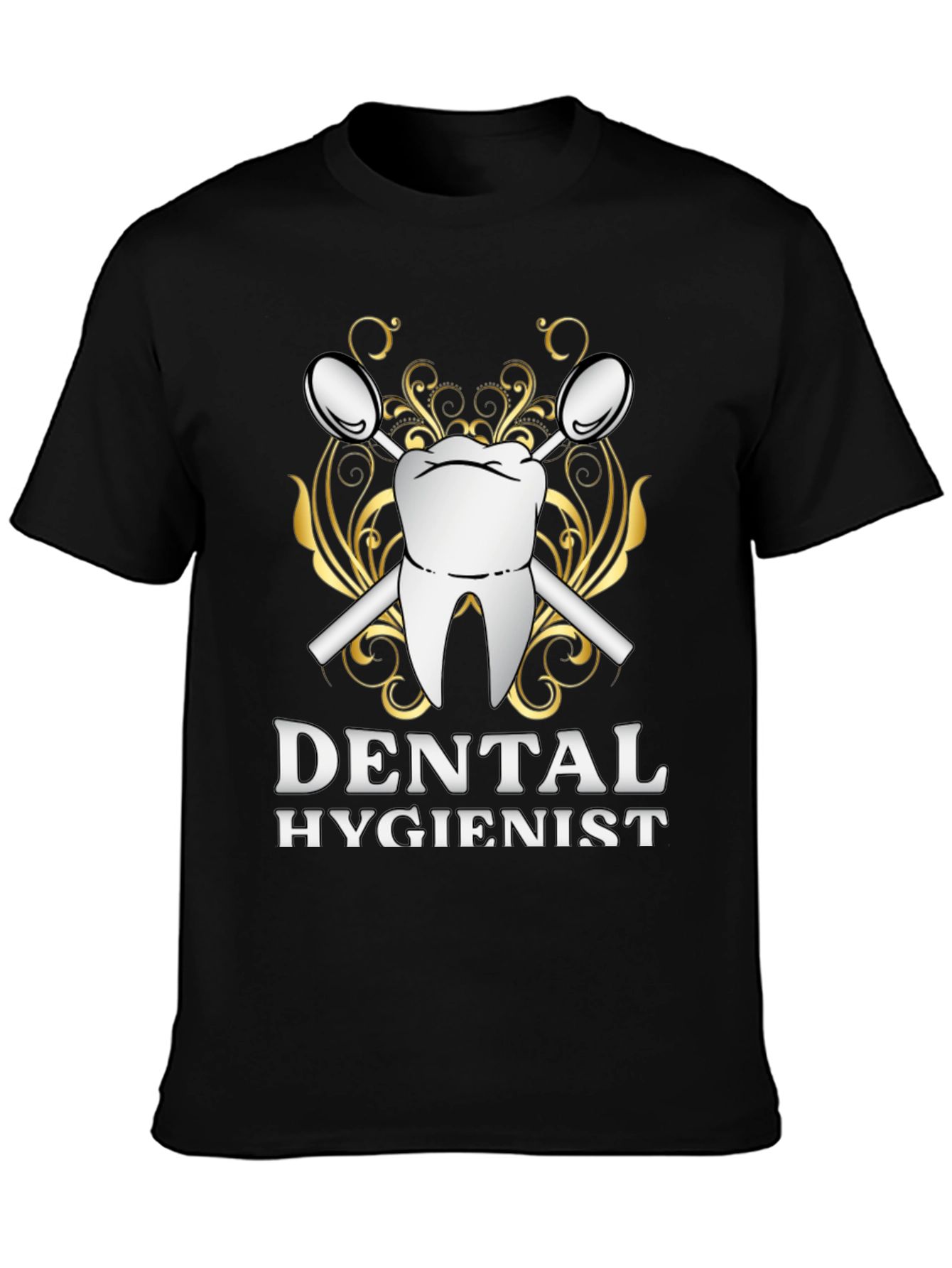Dental Hygienist T-Shirt - Tooth & Mirror Design