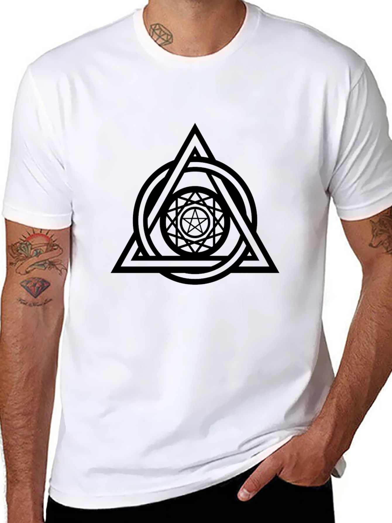 Mystic Symbol Graphic Tee - Black Cotton Blend