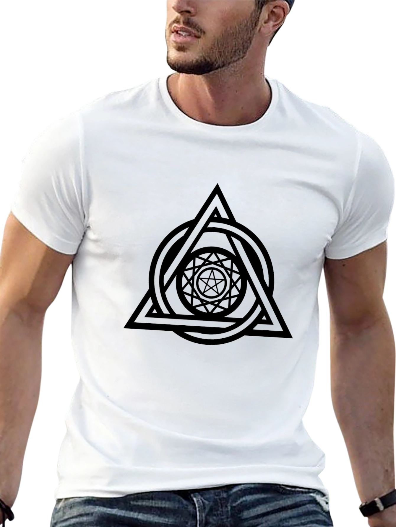 Mystic Symbol Graphic Tee - Black Cotton Blend