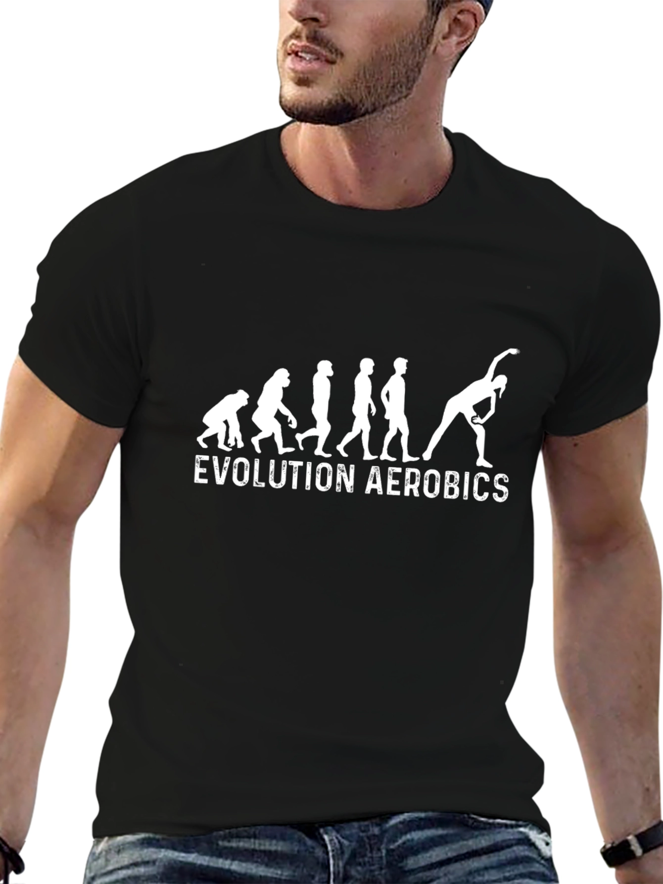 Evolution Aerobics Graphic Tee - Black Cotton T-Shirt