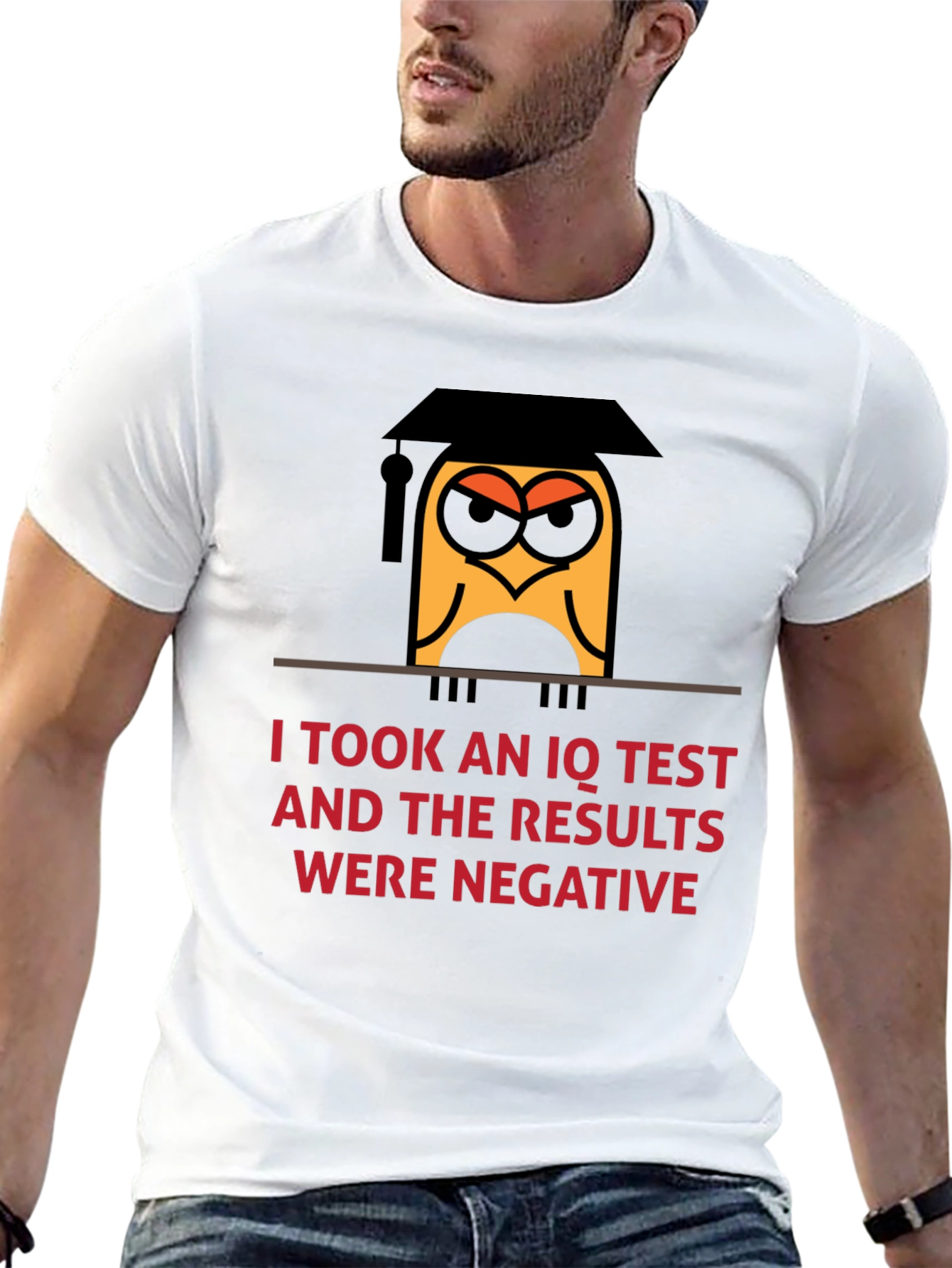 Humorous IQ Test Negative Result Owl T-Shirt