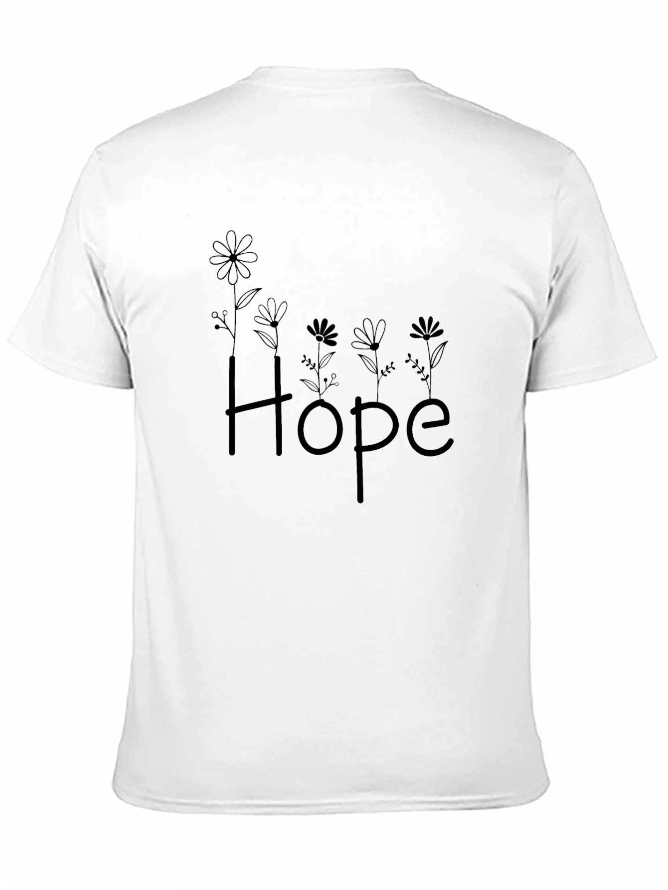 Floral Hope Graphic Tee - Black T-Shirt