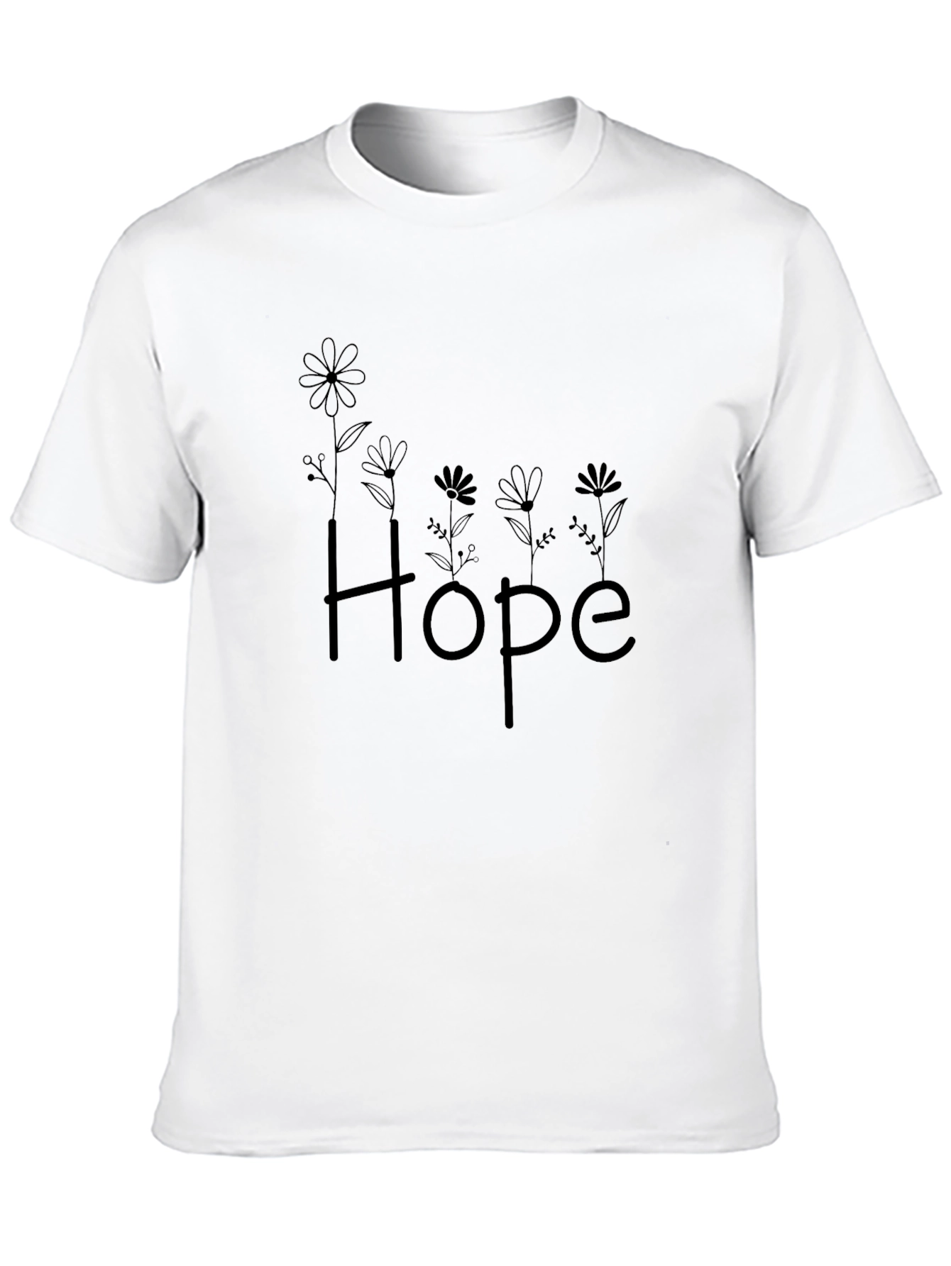 Floral Hope Graphic Tee - Black T-Shirt