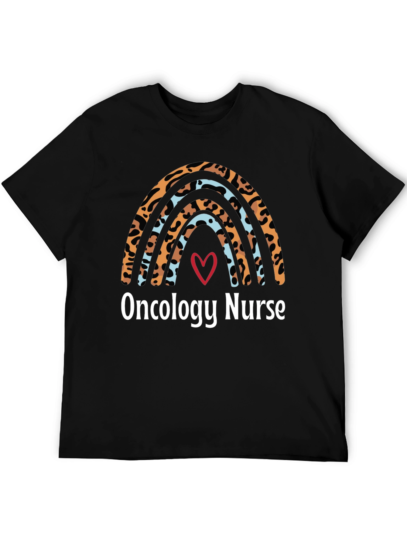 Oncology Nurse Rainbow T-Shirt - Heart Design