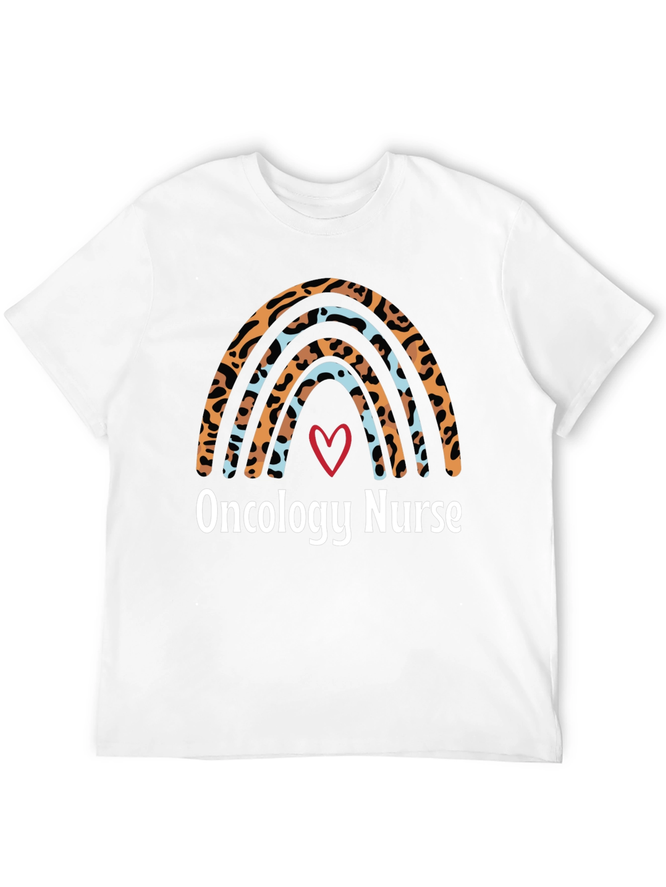 Oncology Nurse Rainbow T-Shirt - Heart Design