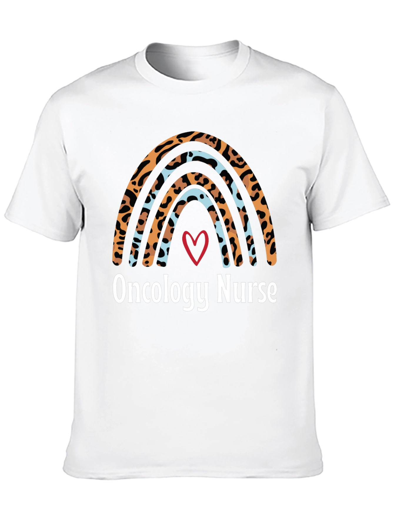 Oncology Nurse Rainbow T-Shirt - Heart Design