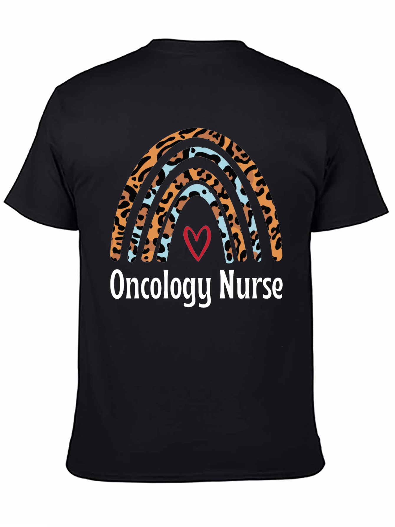 Oncology Nurse Rainbow T-Shirt - Heart Design