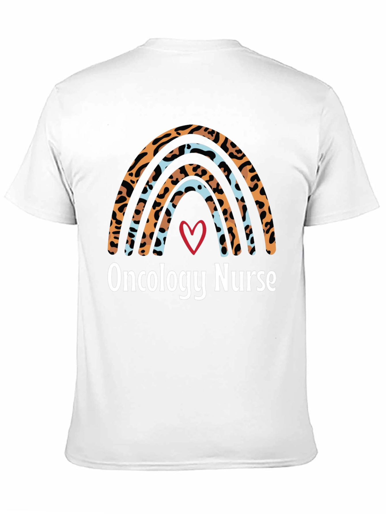 Oncology Nurse Rainbow T-Shirt - Heart Design