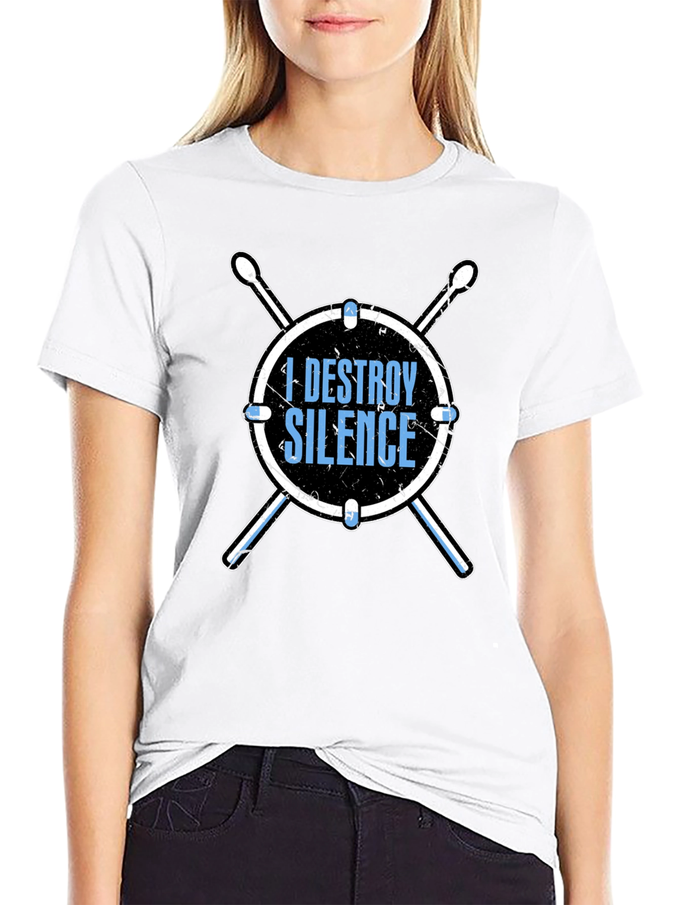 I Destroy Silence Drummer T-Shirt - Music Lover Tee