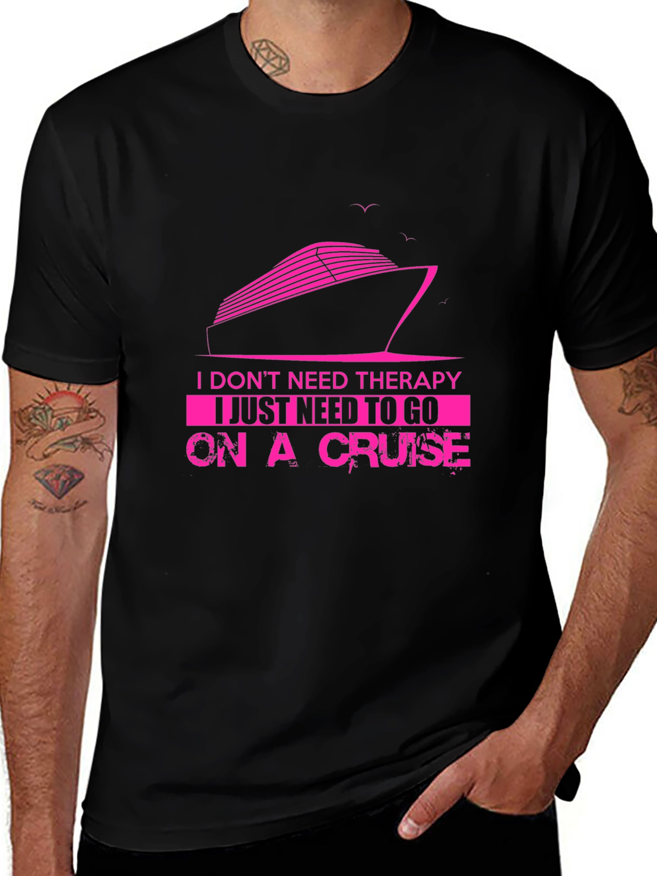 Cruise Therapy T-Shirt - Mens Black Graphic Tee