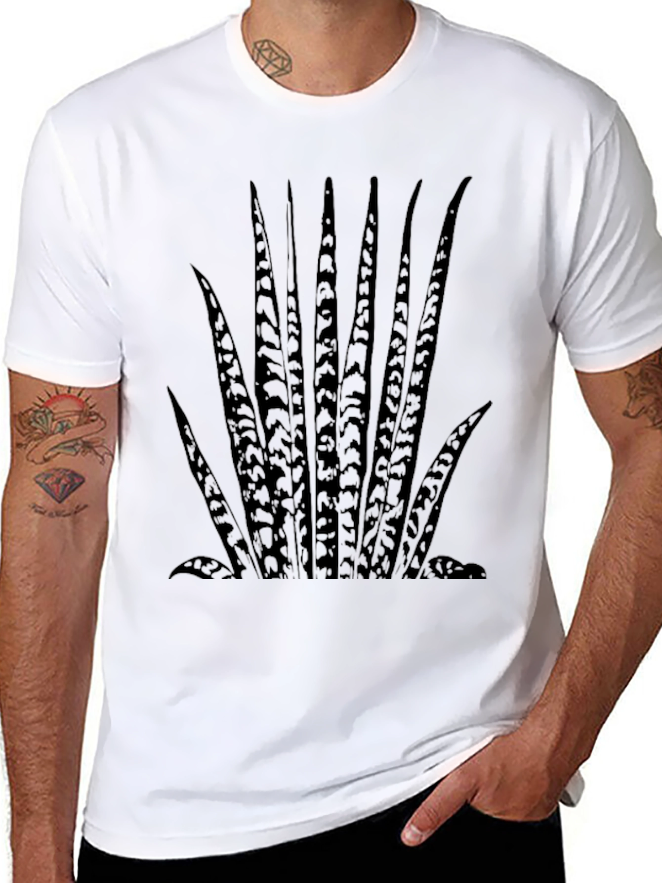 Mens Snake Plant Graphic Tee - Black
