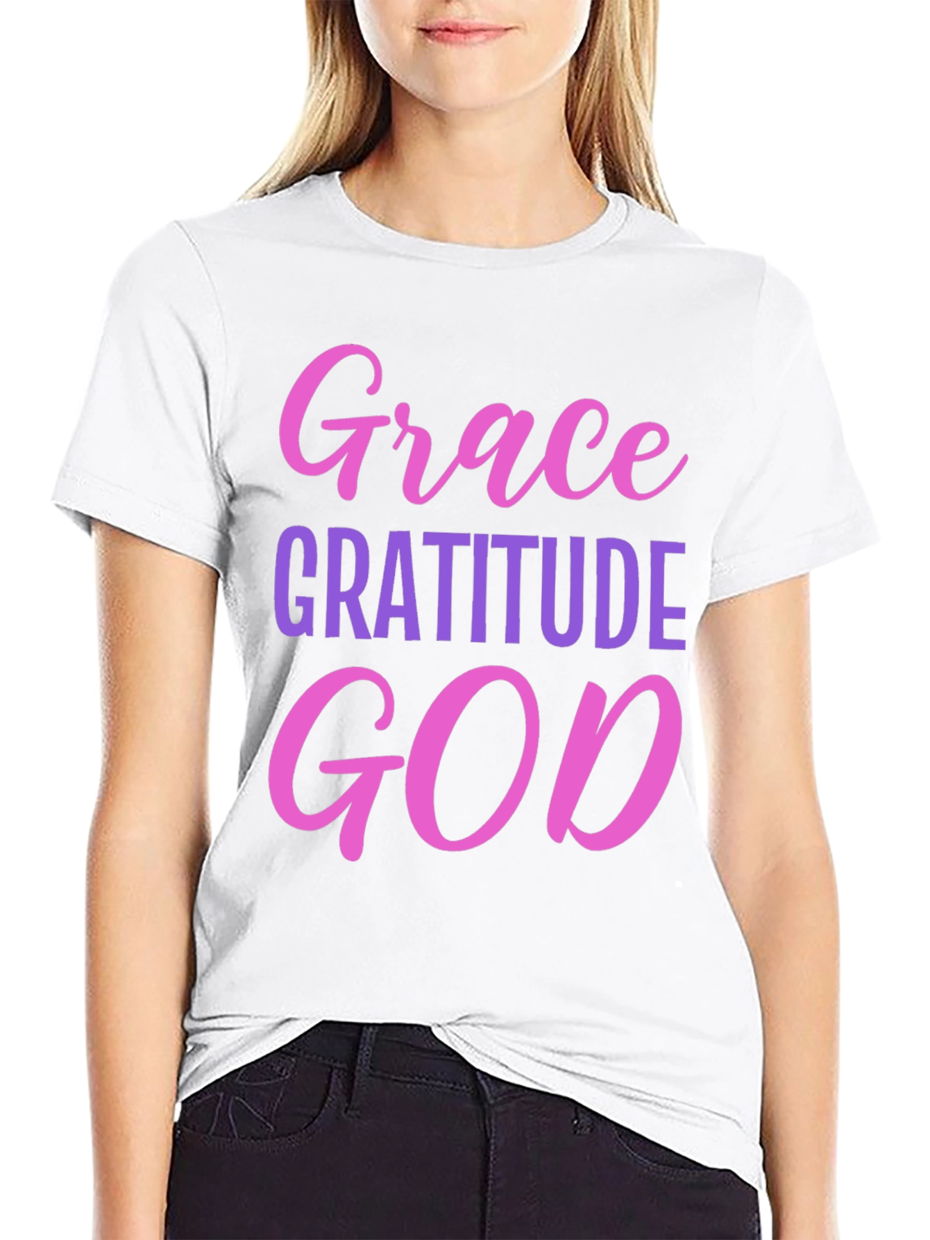 Grace Gratitude God T-Shirt - Black