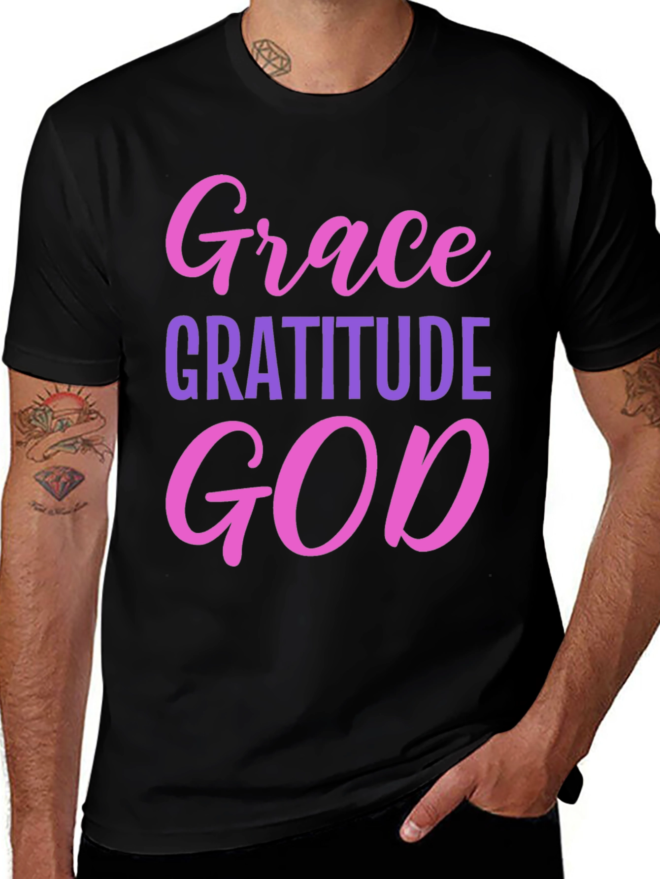 Grace Gratitude God T-Shirt - Black