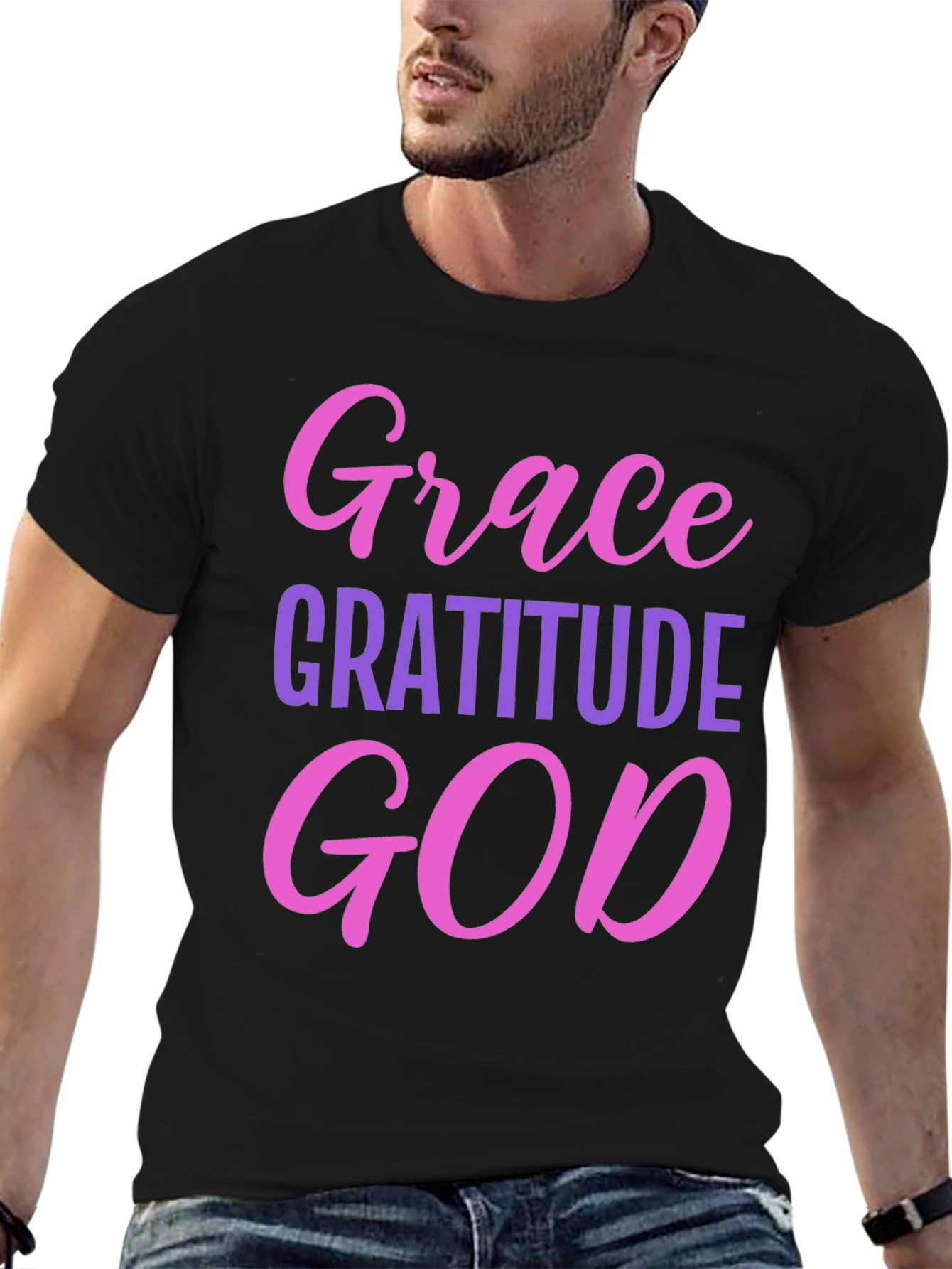 Grace Gratitude God T-Shirt - Black