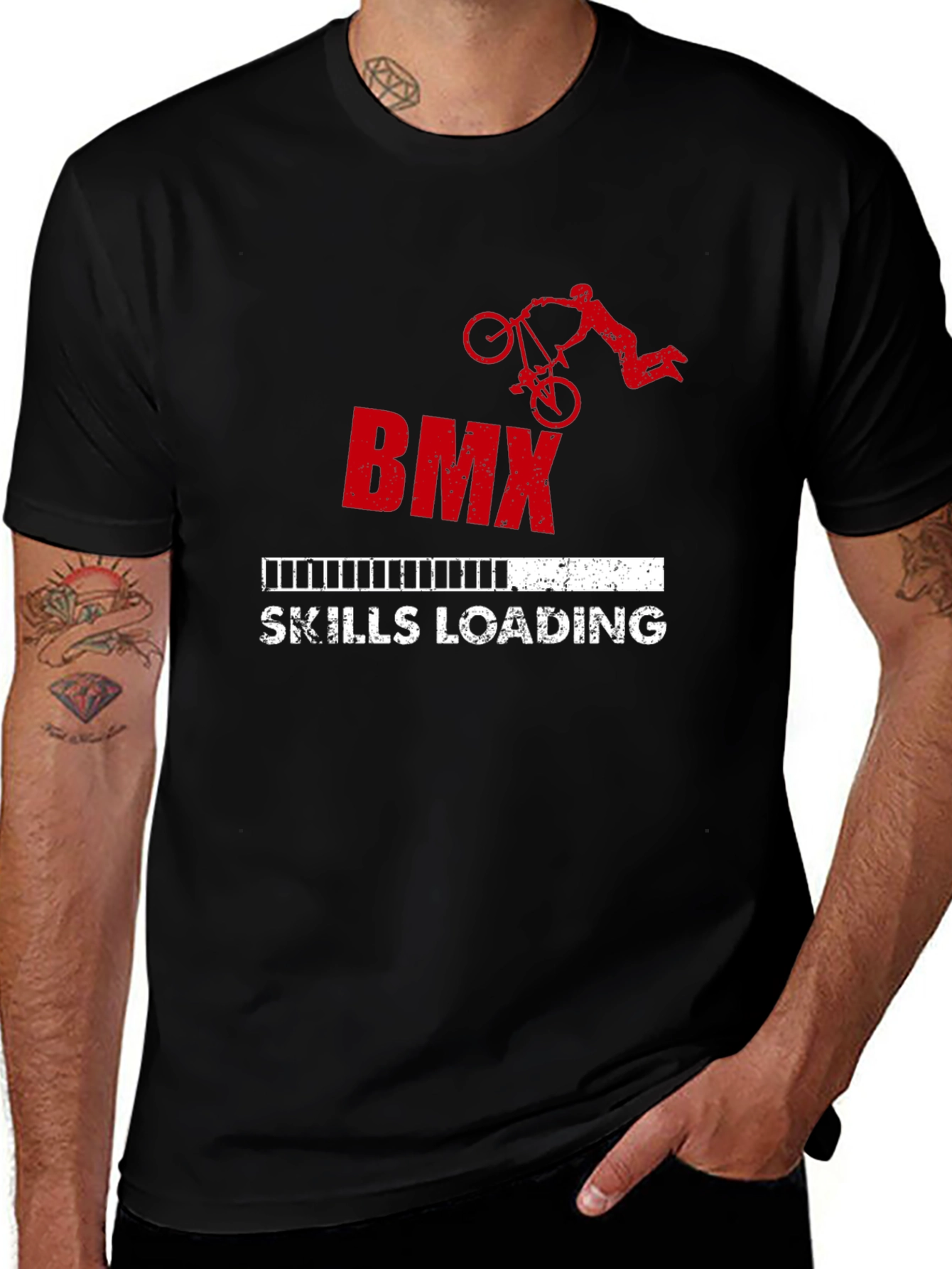 BMX Skills Loading Graphic T-Shirt - Black