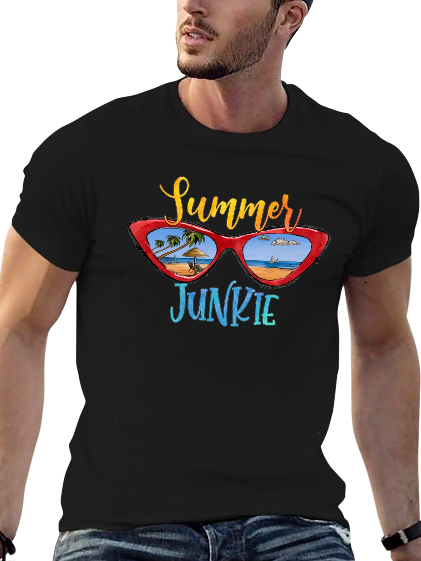 Summer Junkie Graphic T-Shirt - Beach Vibes!