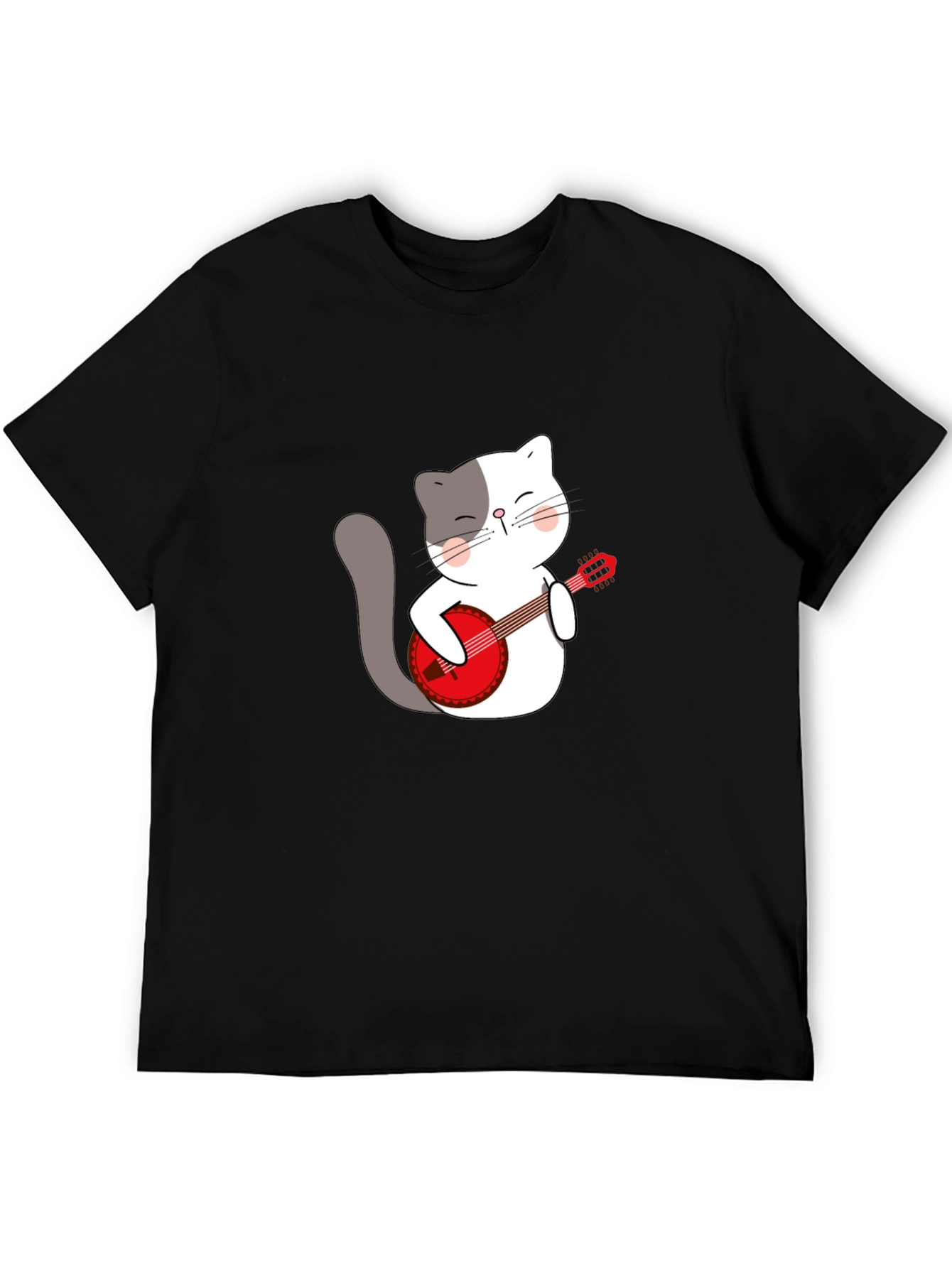 Cat Playing Banjo Graphic T-Shirt