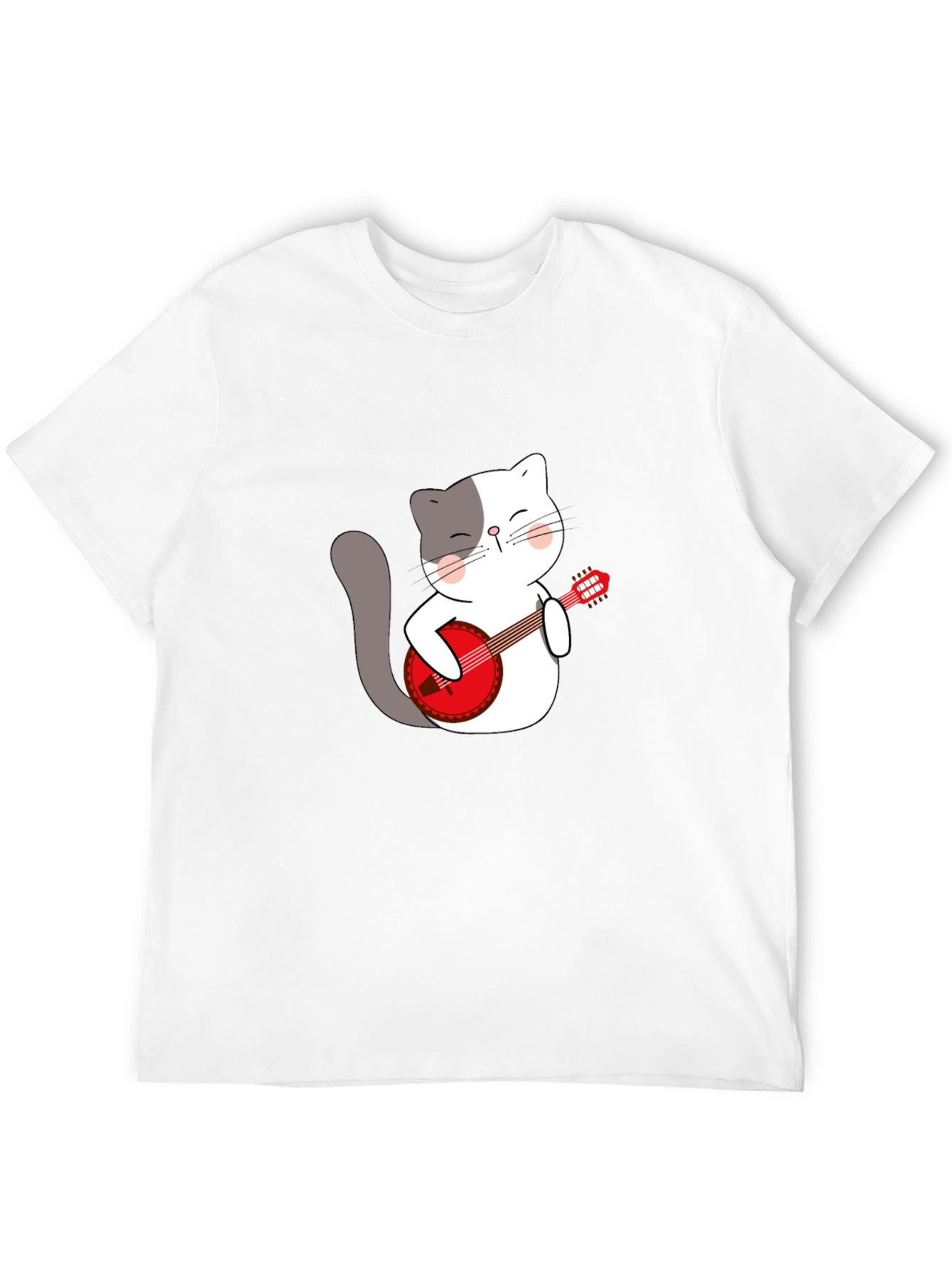 Cat Playing Banjo Graphic T-Shirt