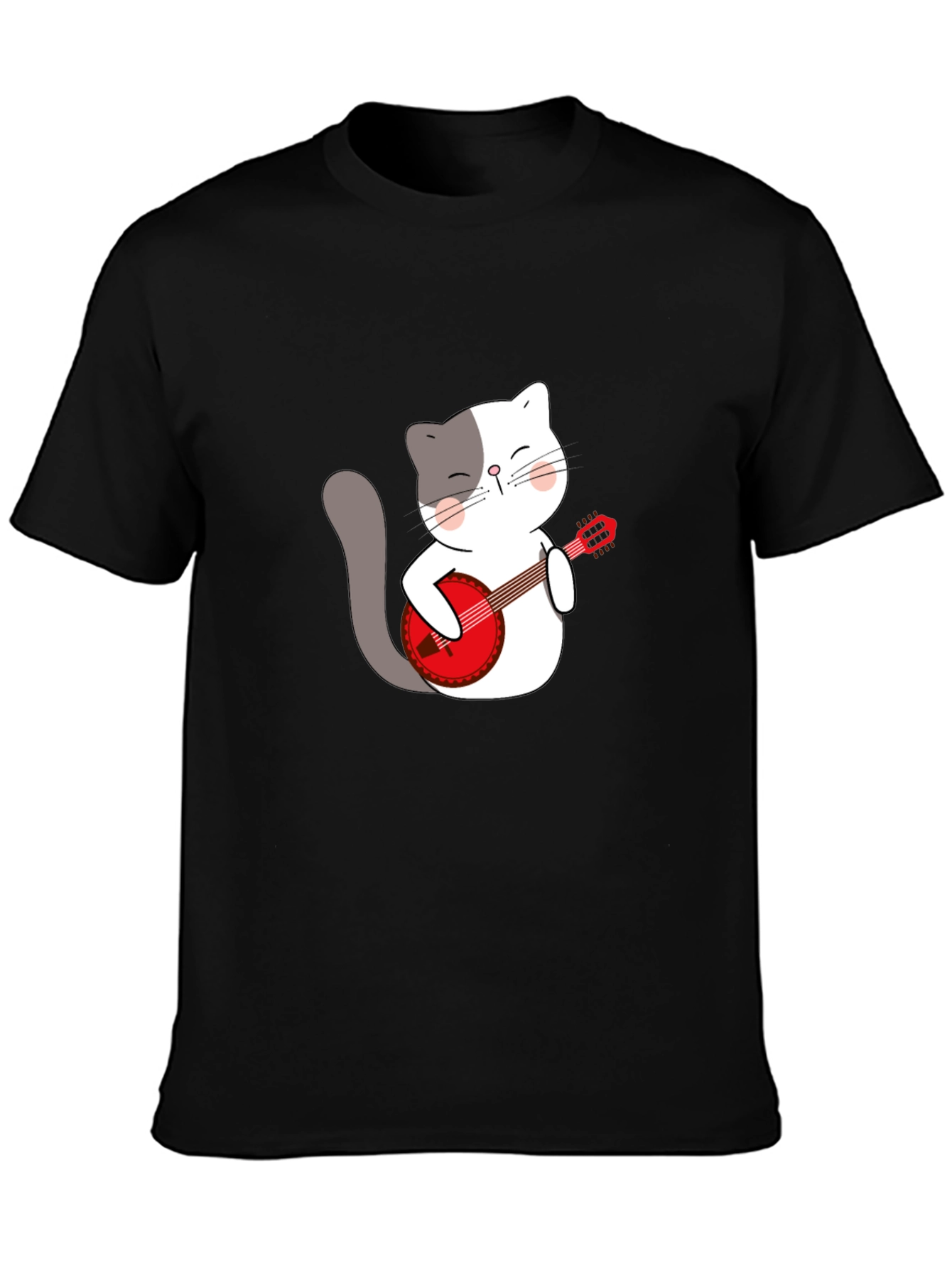 Cat Playing Banjo Graphic T-Shirt