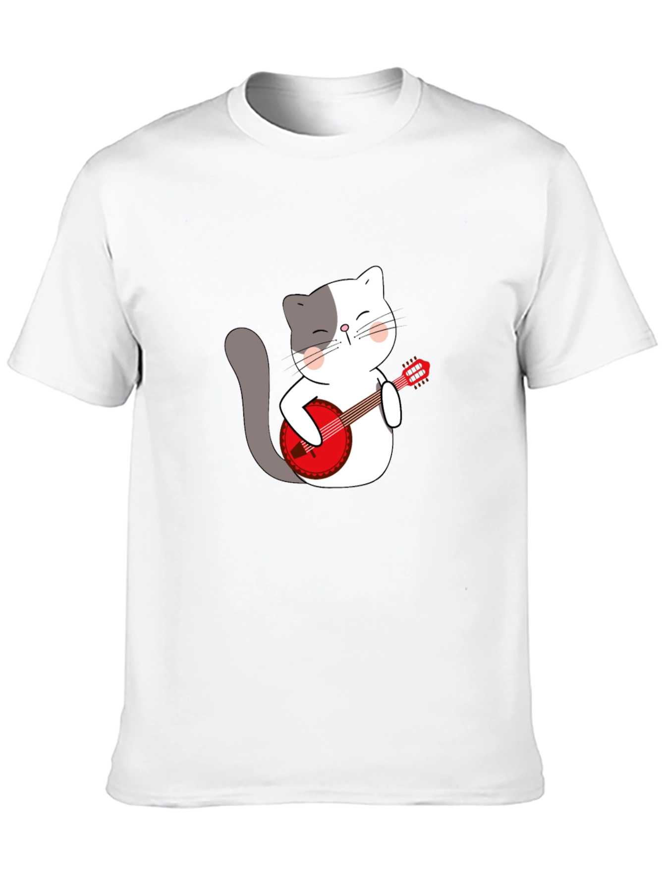 Cat Playing Banjo Graphic T-Shirt