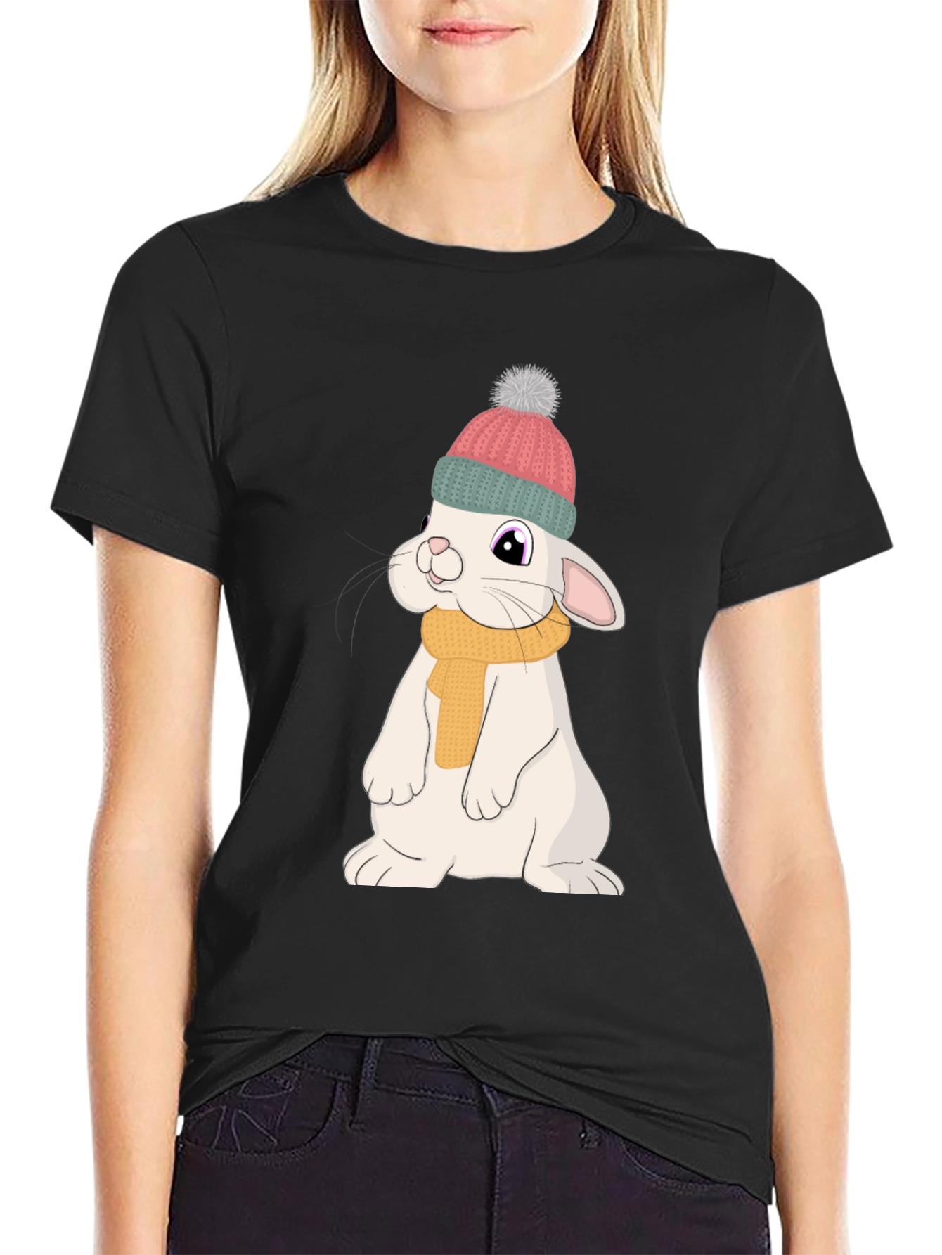 Cute Rabbit T-Shirt - Cartoon Bunny Graphic Tee