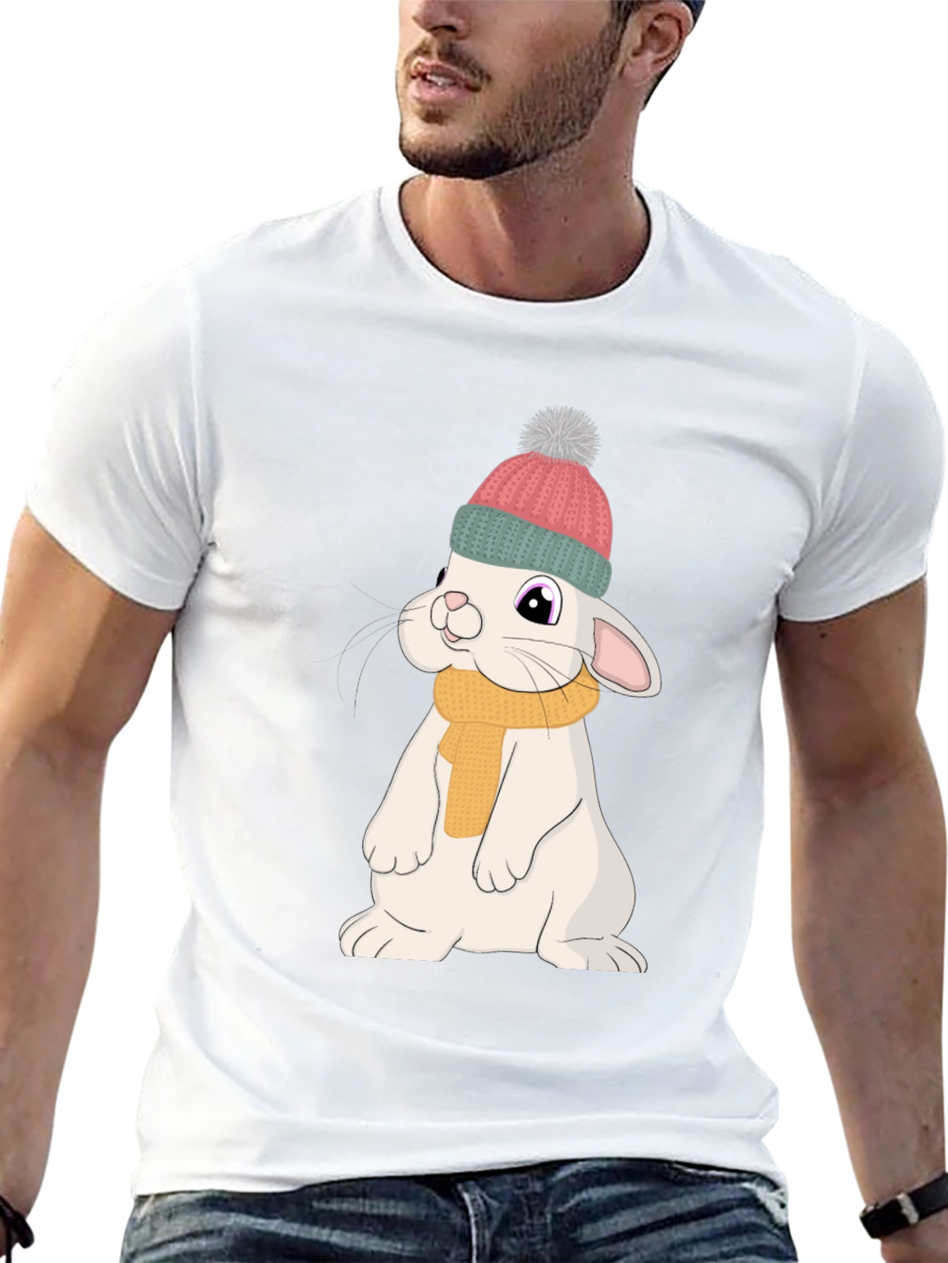 Cute Rabbit T-Shirt - Cartoon Bunny Graphic Tee