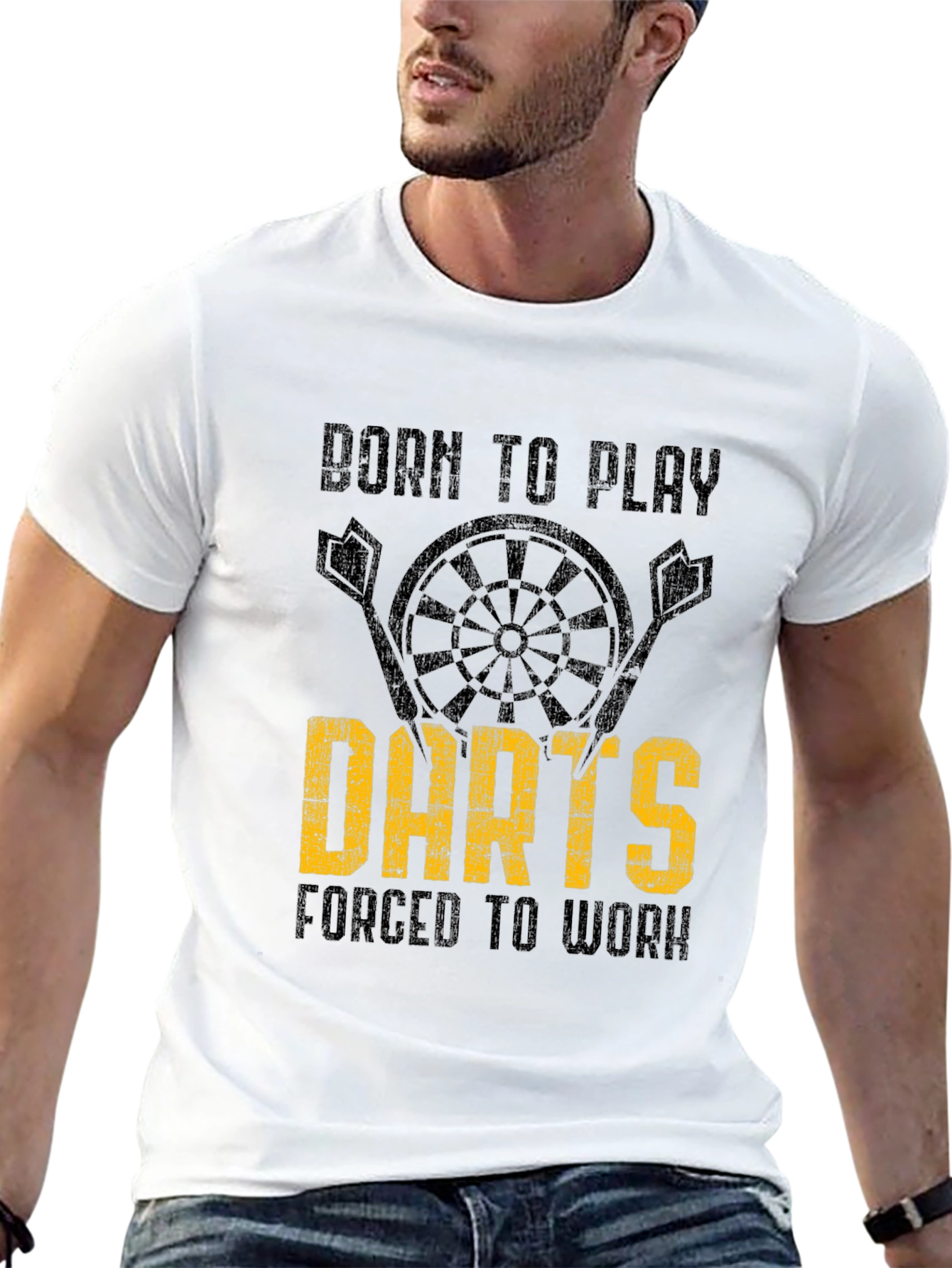 Born to Play Darts Mens Graphic T-Shirt