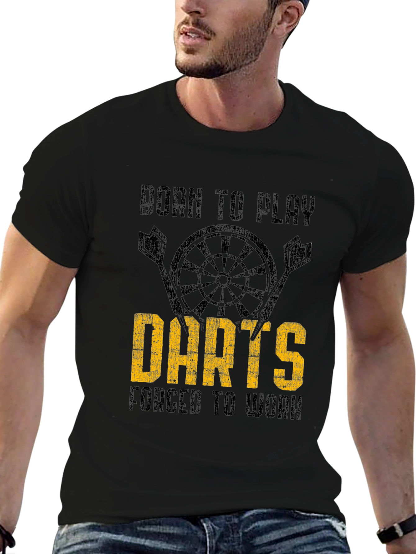 Born to Play Darts Mens Graphic T-Shirt