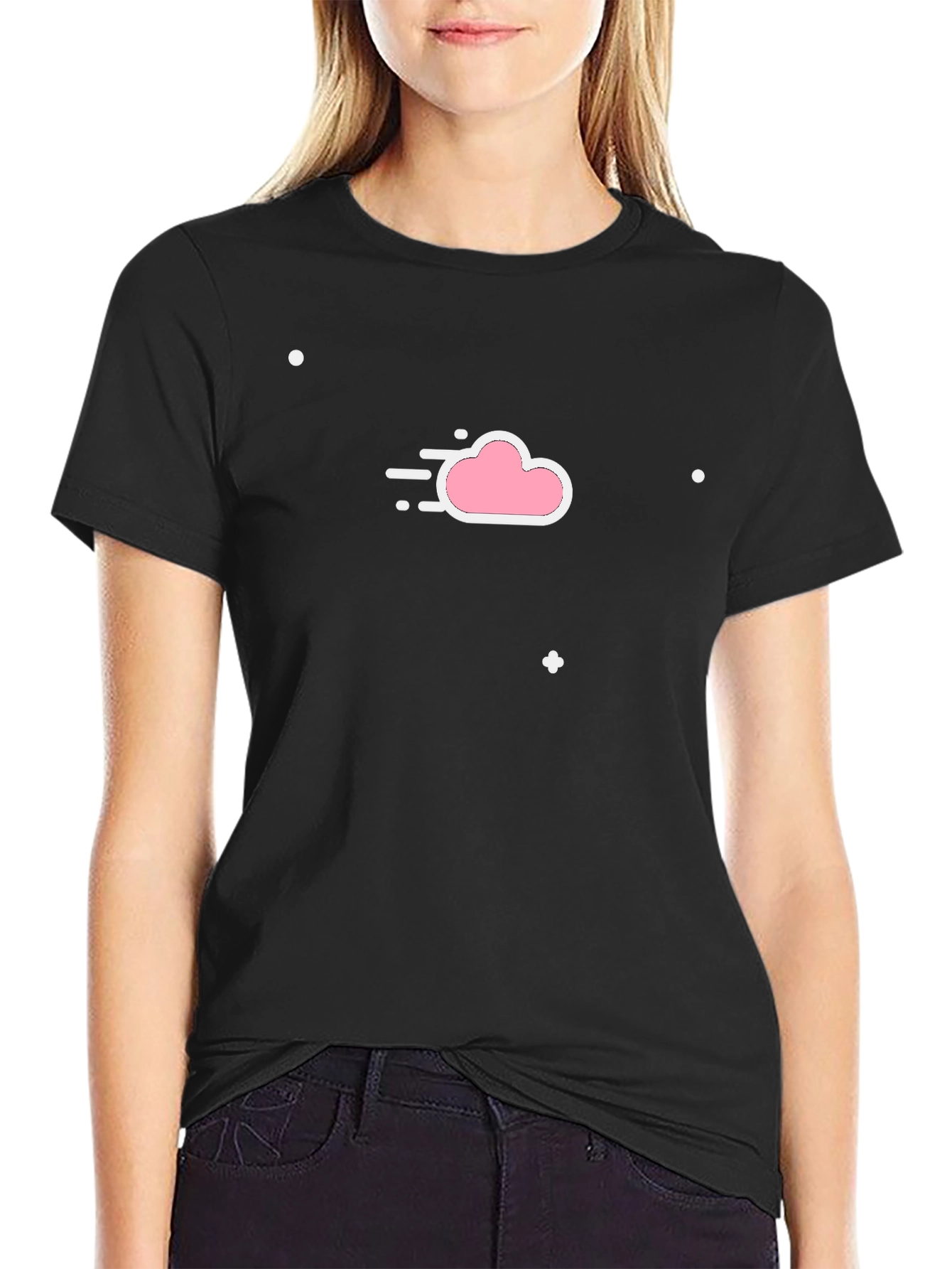 Black Cloud Graphic Tee - Soft Cotton Blend Shirt