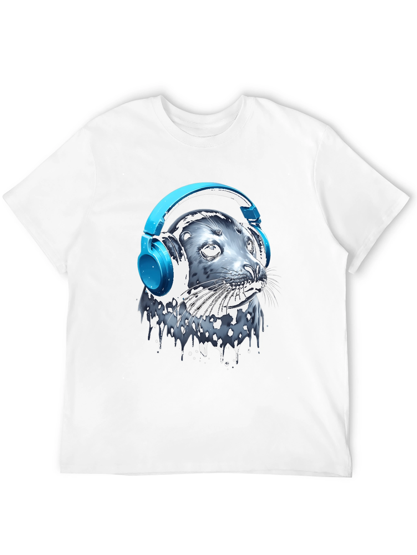 Seal with Headphones Graphic T-Shirt