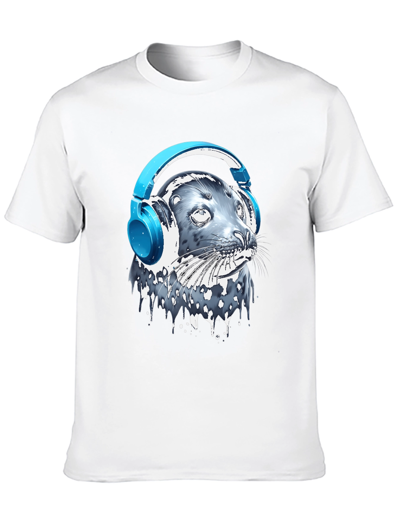 Seal with Headphones Graphic T-Shirt