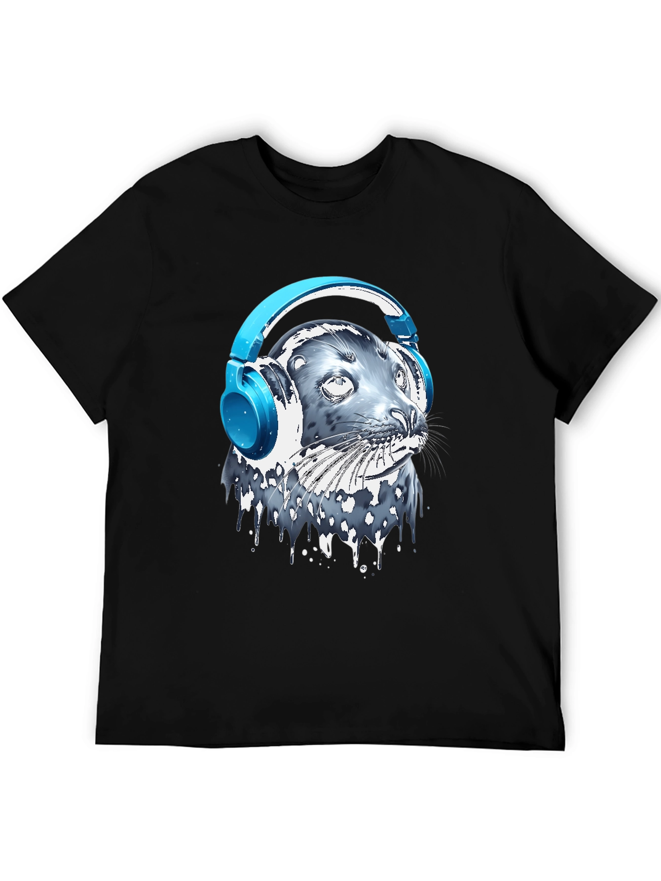 Seal with Headphones Graphic T-Shirt